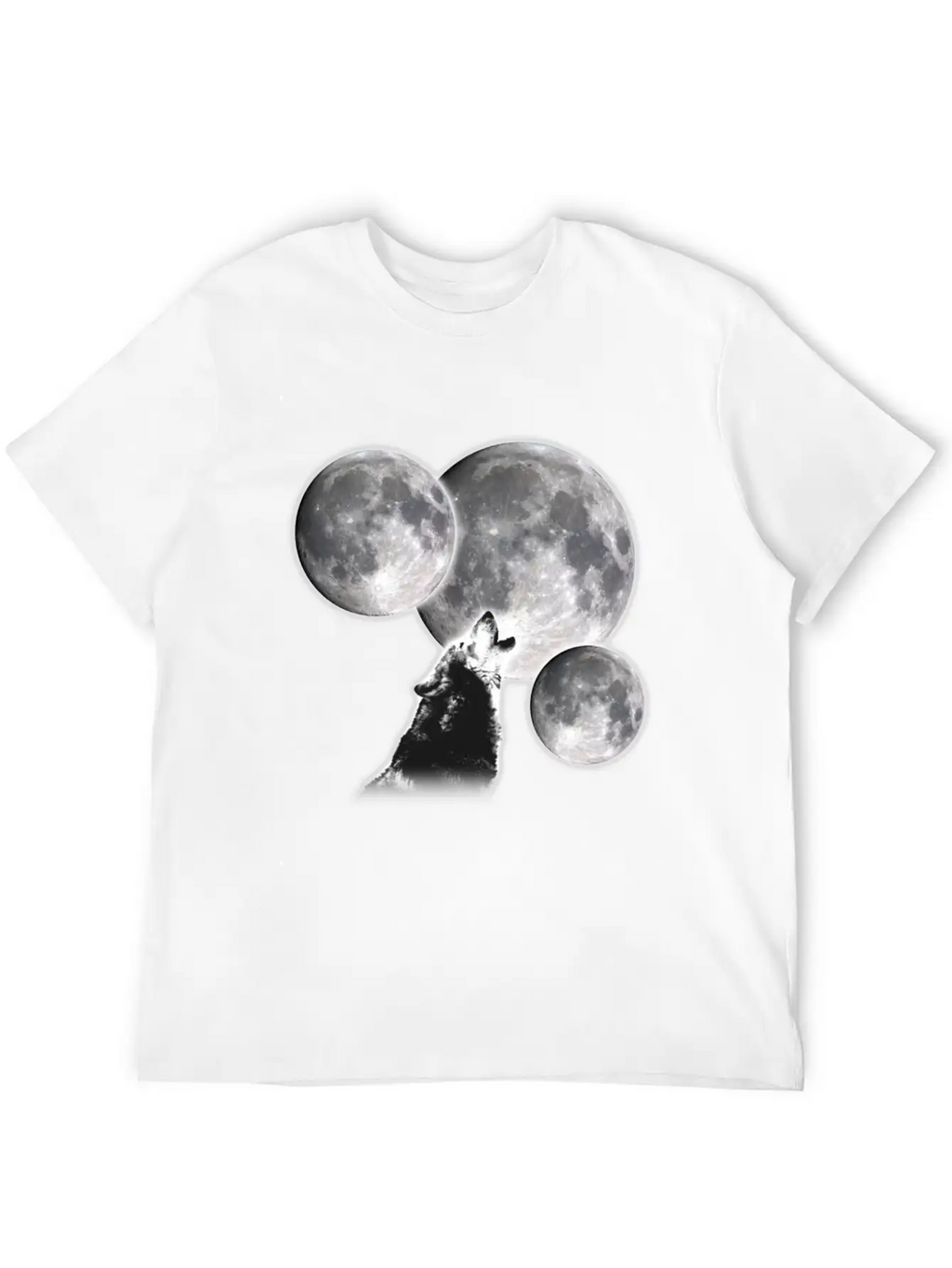 3 Moons 1 Wolf Unisex Casual T-Shirt – Clean Design For Daily Comfort