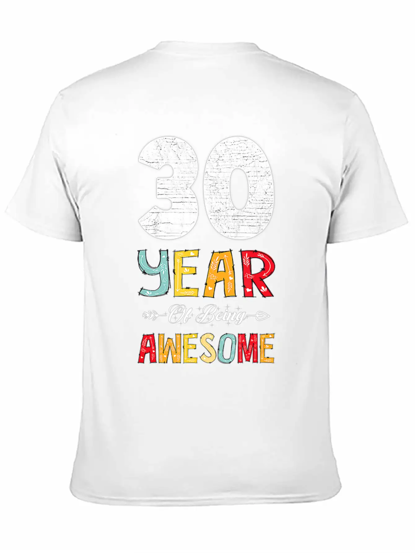 30 Years Of Being Awesome Heart Floral Arrow 30th Essential Cotton Tee For Daily Outfits – Unisex Style