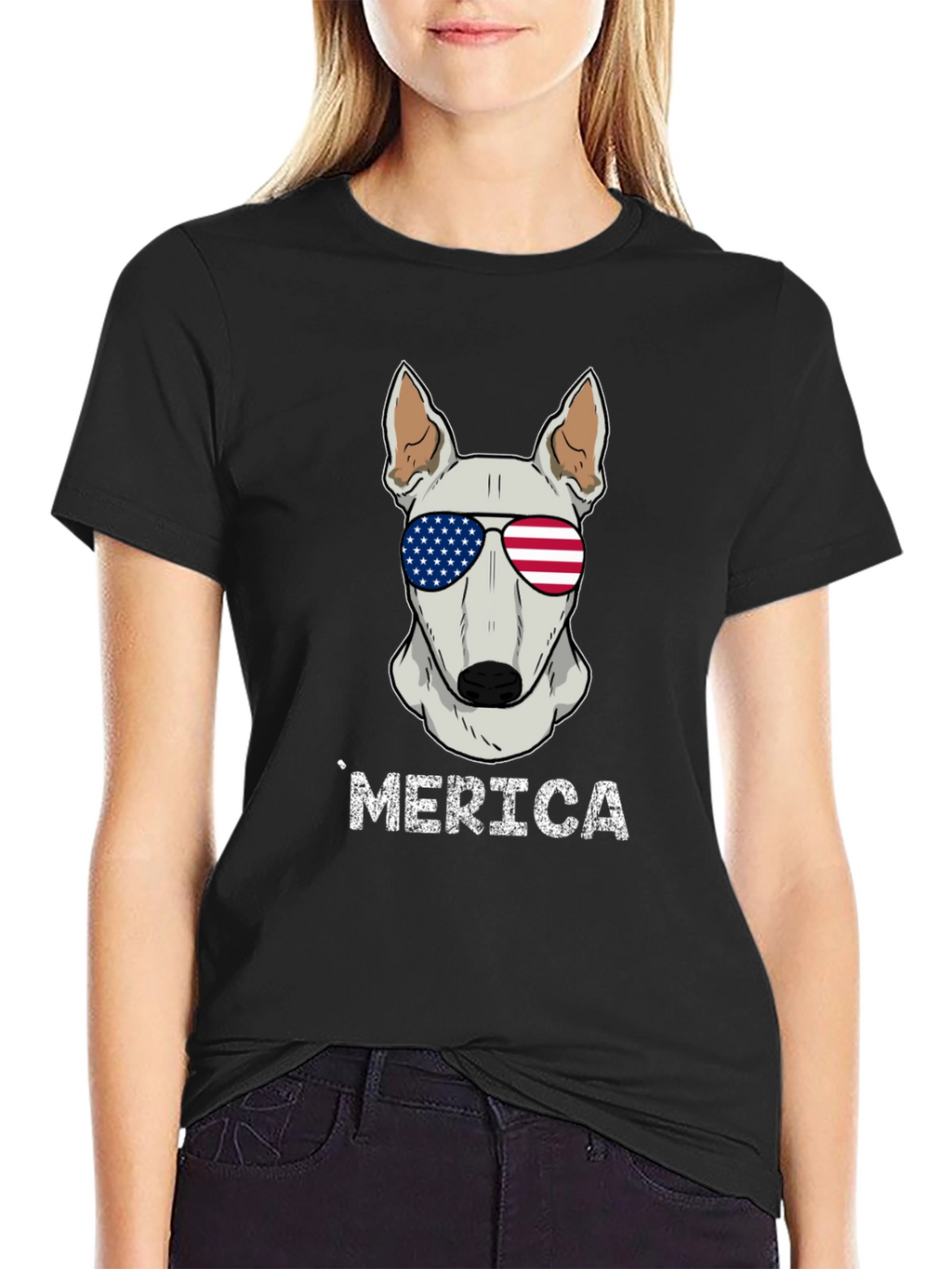 Patriotic Dog T-Shirt - Merica Bull Terrier Tee