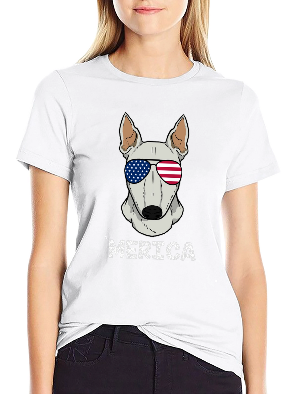 Patriotic Dog T-Shirt - Merica Bull Terrier Tee