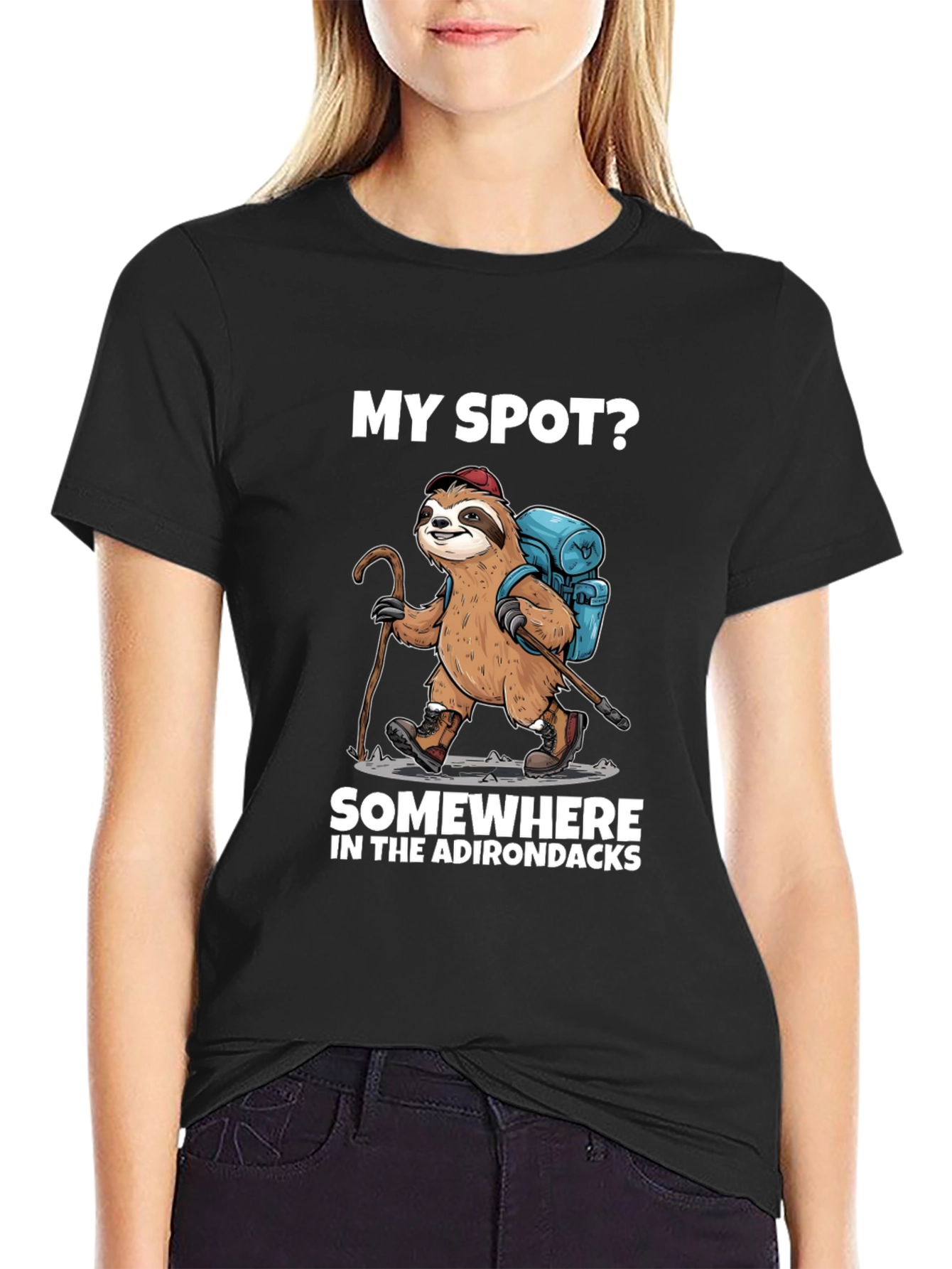 Sloth Hiker T-Shirt - Adirondacks Adventure