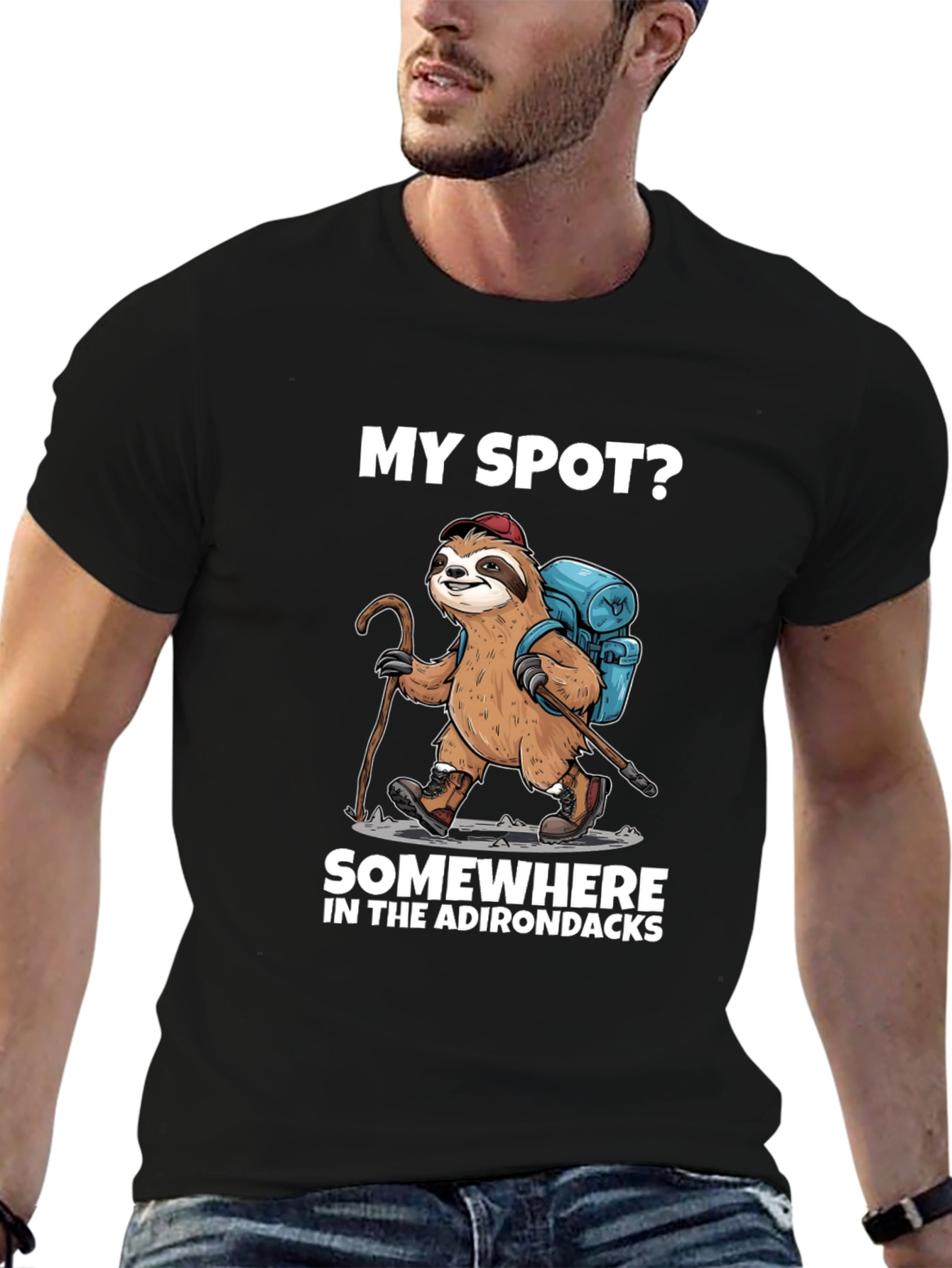 Sloth Hiker T-Shirt - Adirondacks Adventure