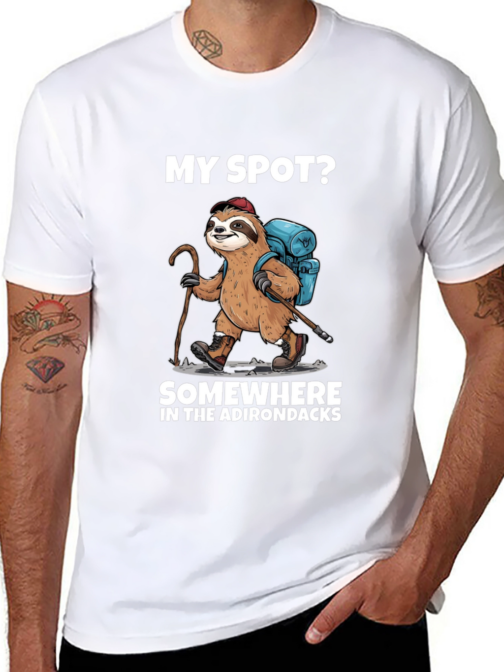 Sloth Hiker T-Shirt - Adirondacks Adventure
