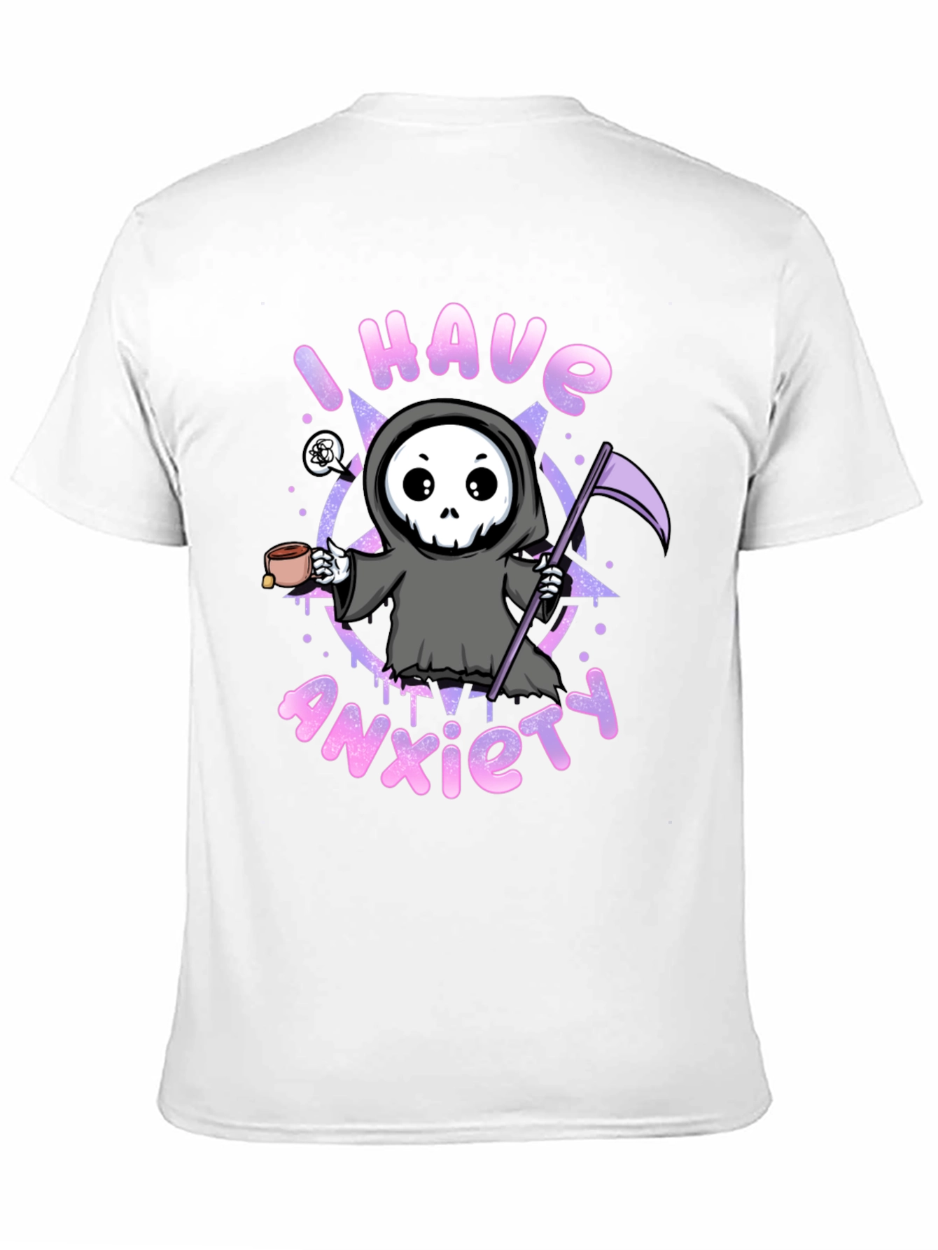Anxiety Reaper Graphic Tee - Black Cotton T-Shirt