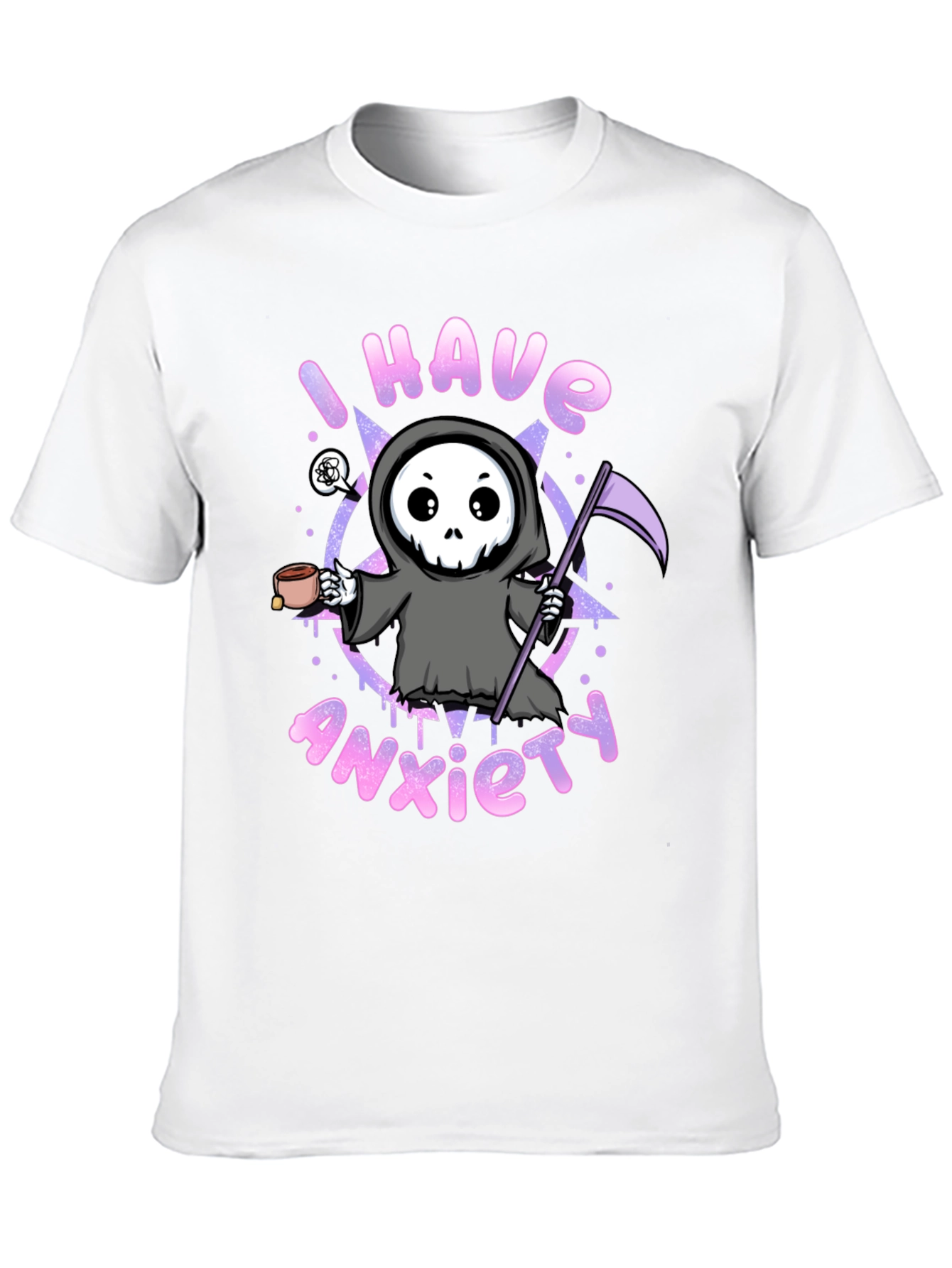 Anxiety Reaper Graphic Tee - Black Cotton T-Shirt