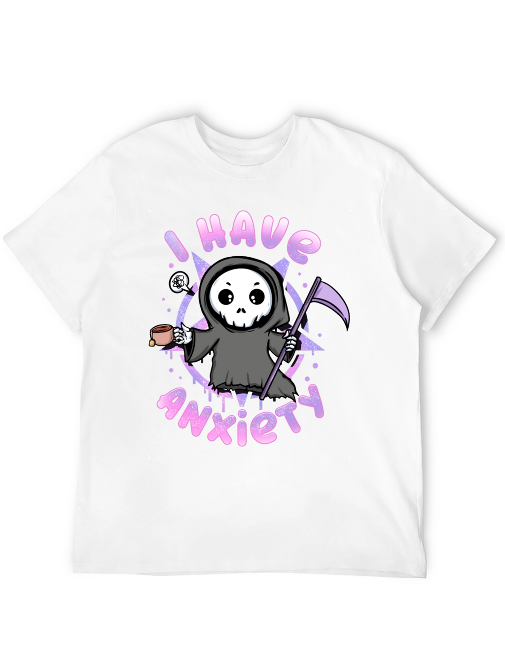 Anxiety Reaper Graphic Tee - Black Cotton T-Shirt