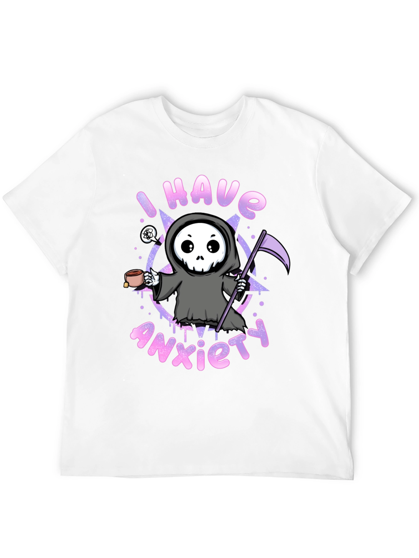 Anxiety Reaper Graphic Tee - Black Cotton T-Shirt