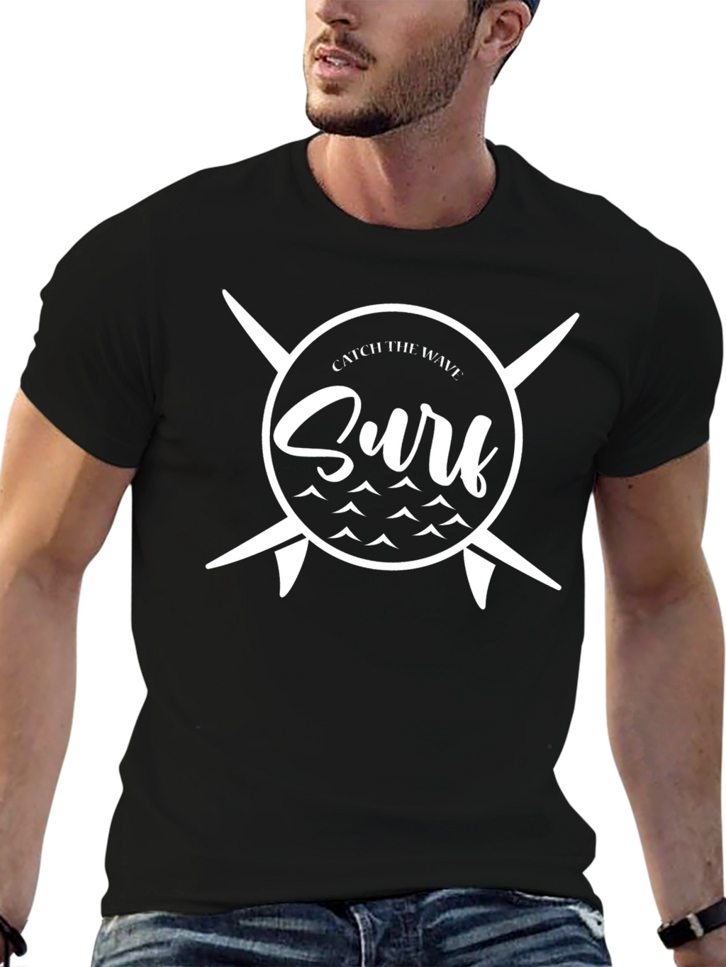 Catch the Wave Surf T-Shirt - Black