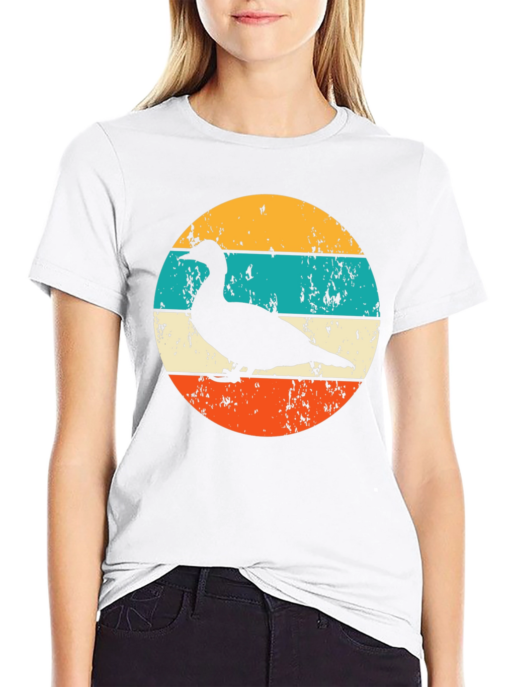 Retro Duck Silhouette Graphic T-Shirt