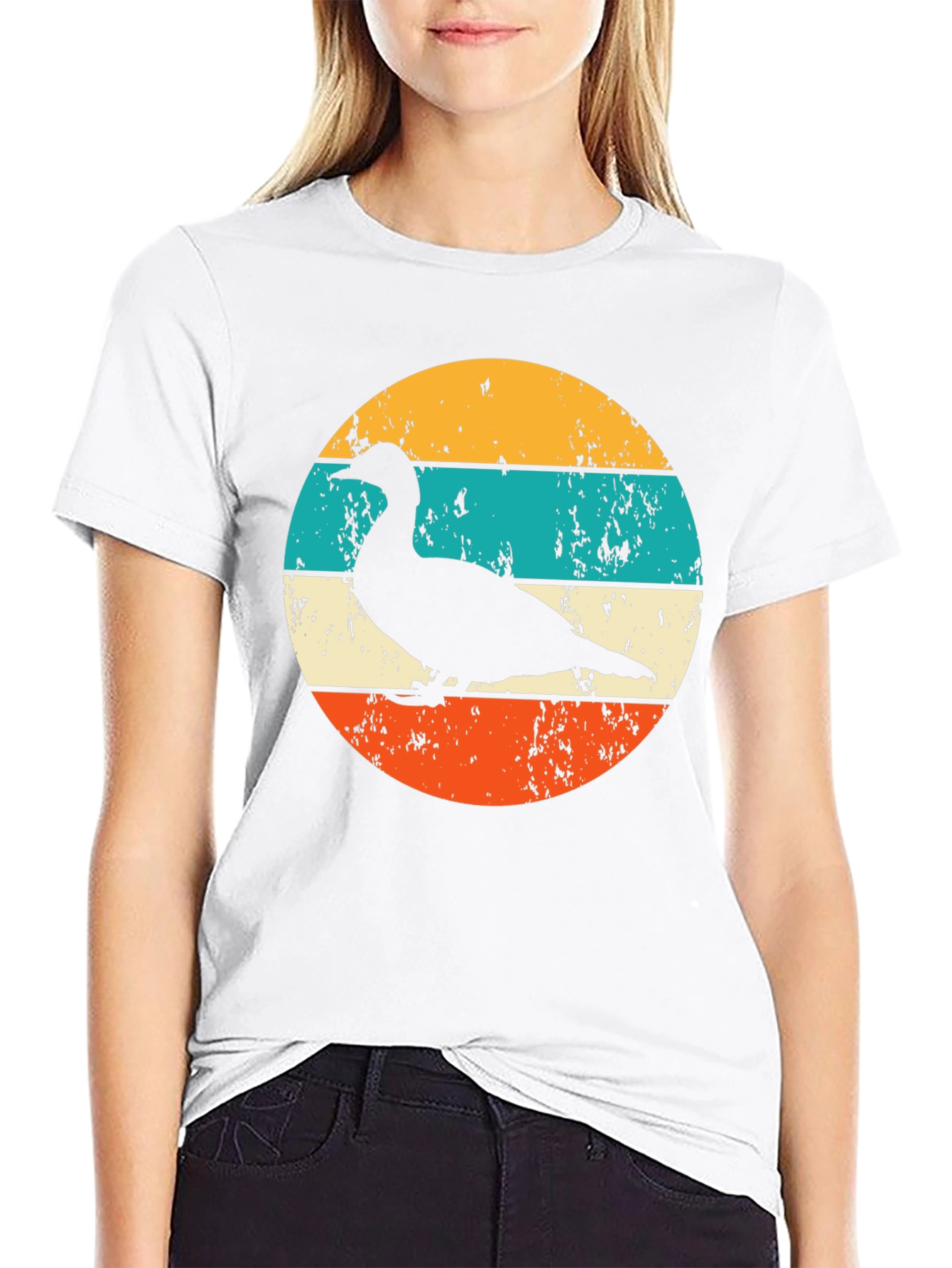 Retro Duck Silhouette Graphic T-Shirt