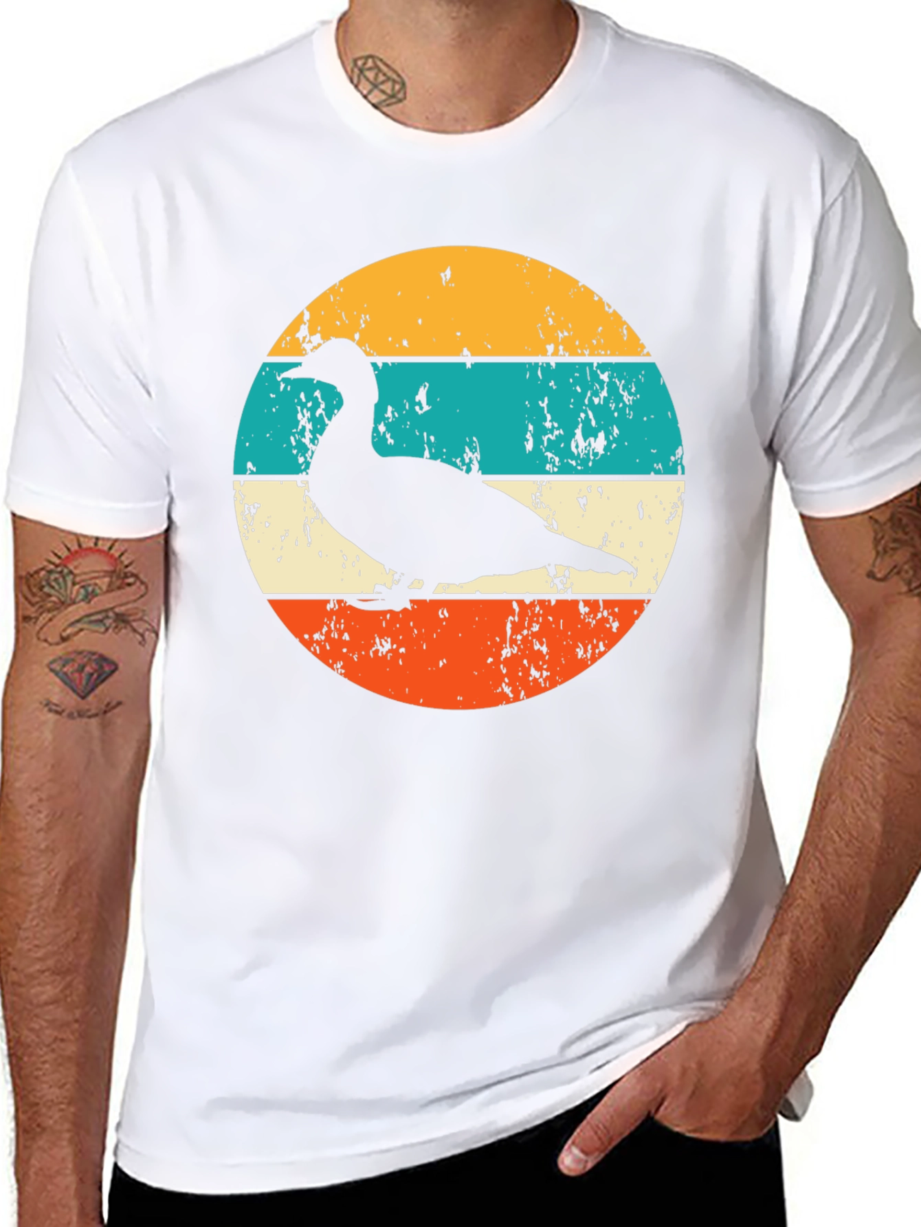 Retro Duck Silhouette Graphic T-Shirt