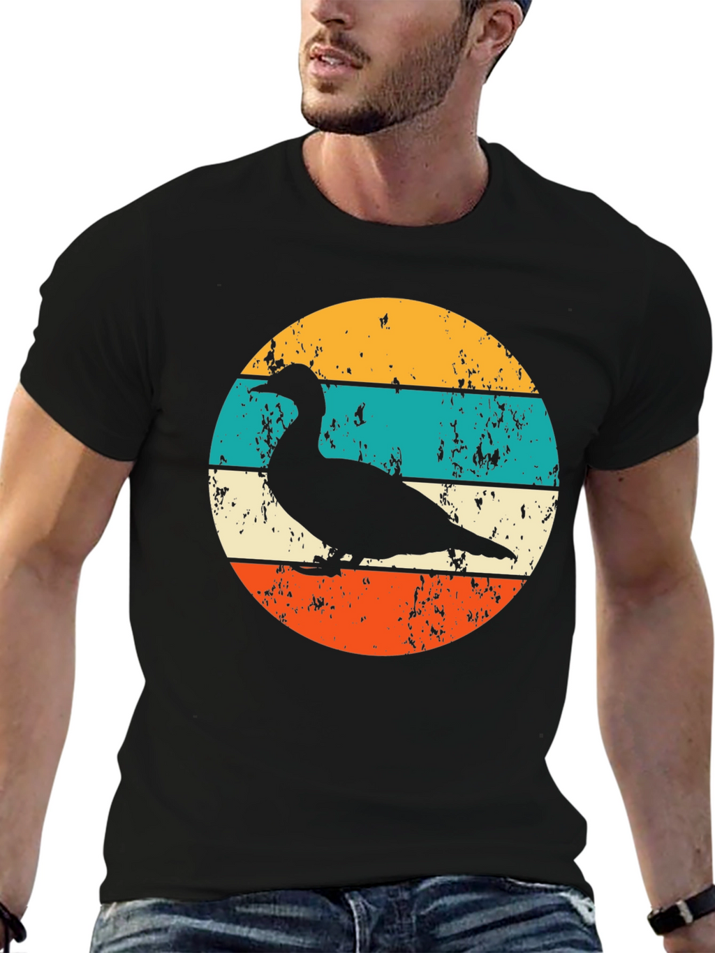 Retro Duck Silhouette Graphic T-Shirt