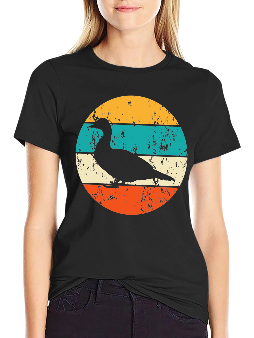 Retro Duck Silhouette Graphic T-Shirt