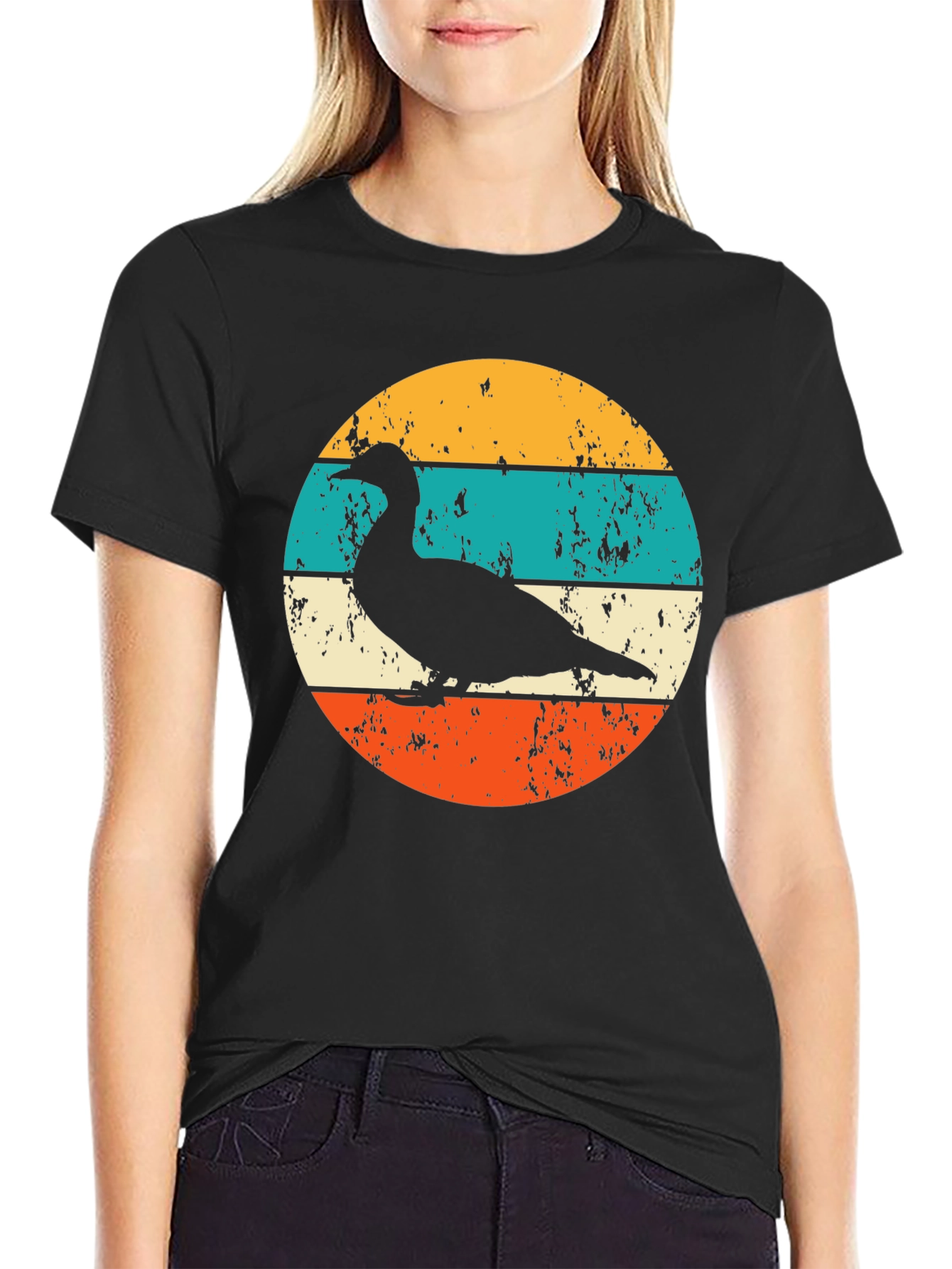 Retro Duck Silhouette Graphic T-Shirt