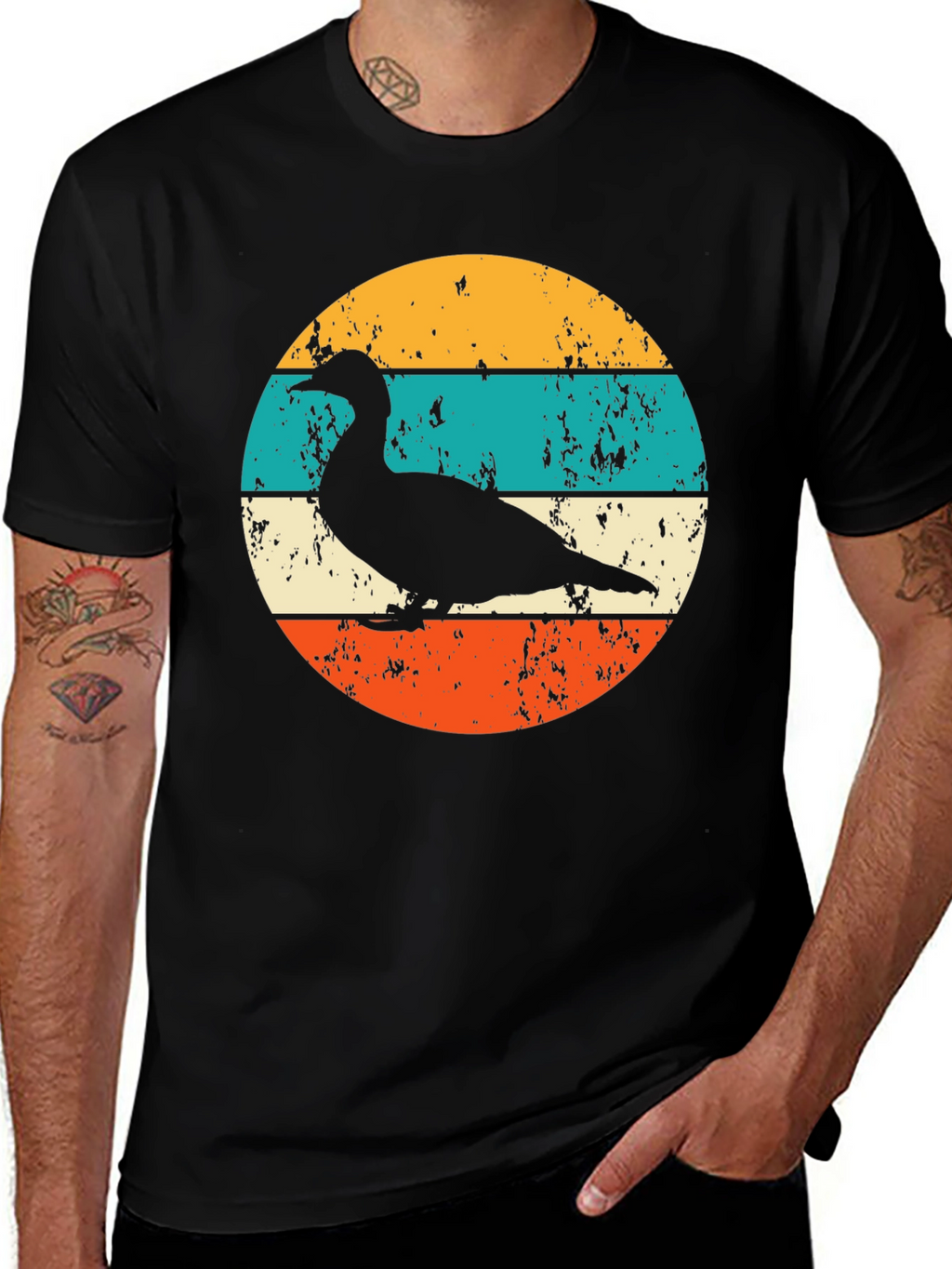 Retro Duck Silhouette Graphic T-Shirt