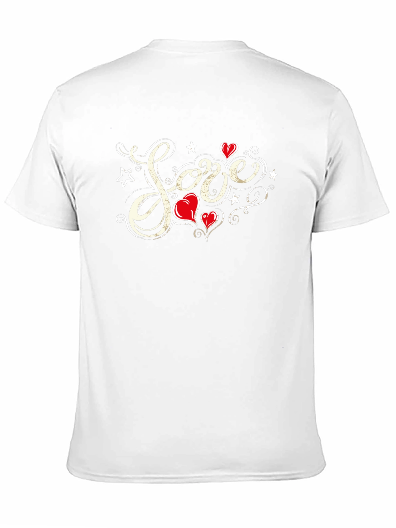 Love Heart Star Graphic T-Shirt - Black