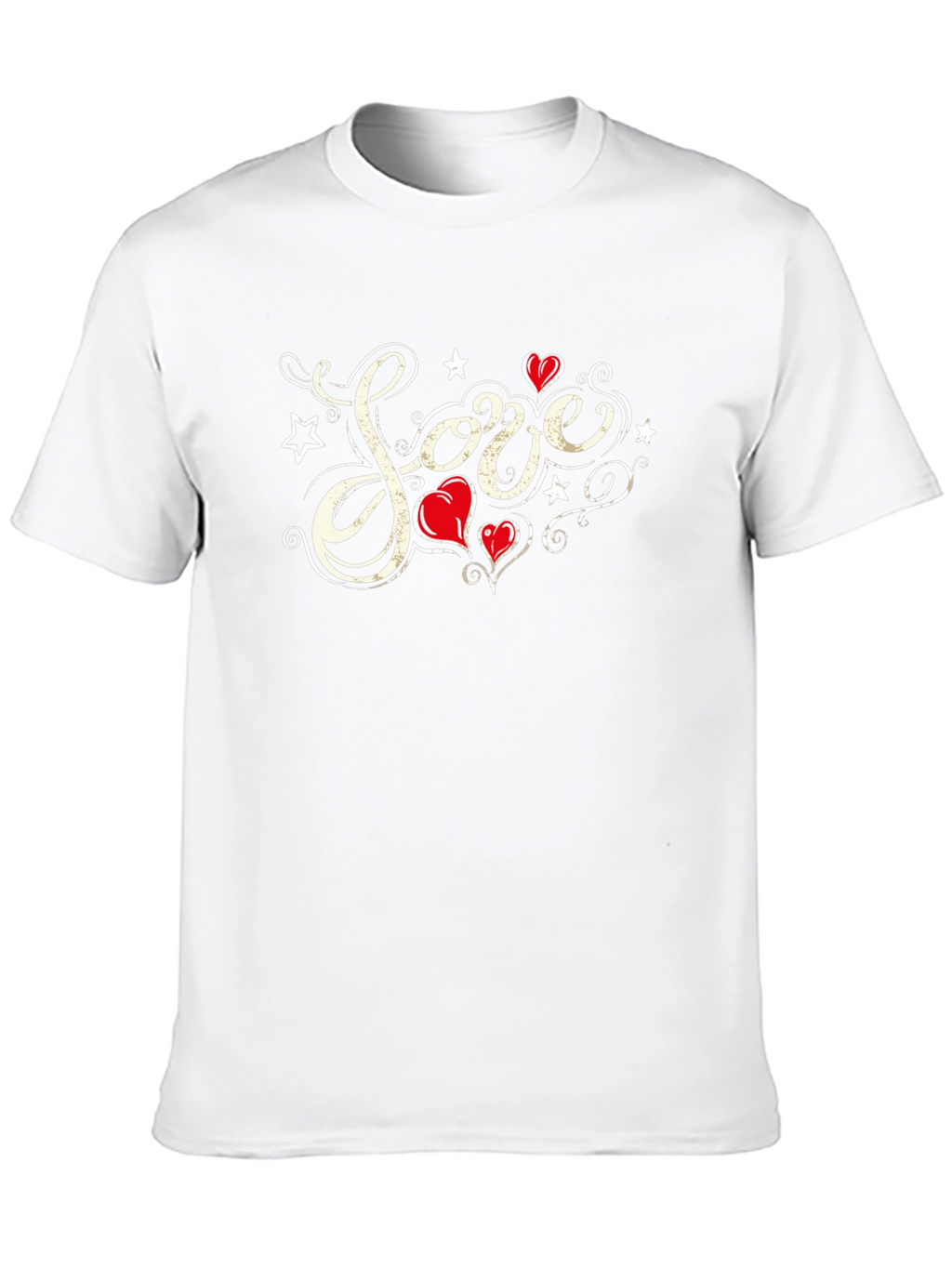 Love Heart Star Graphic T-Shirt - Black