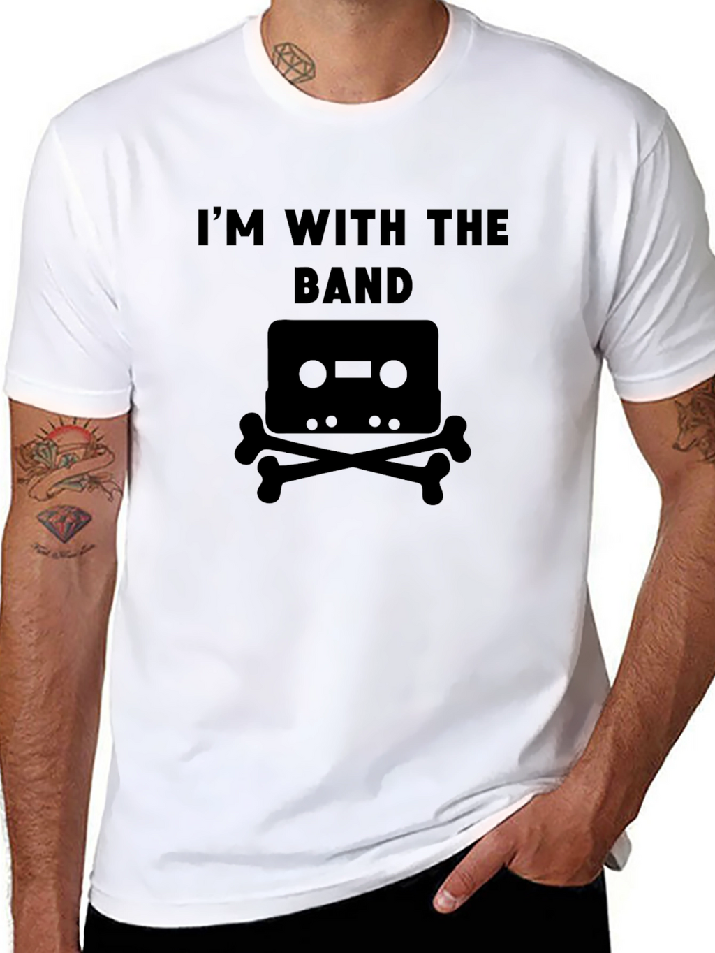 Im With the Band Cassette Bones Graphic Tee