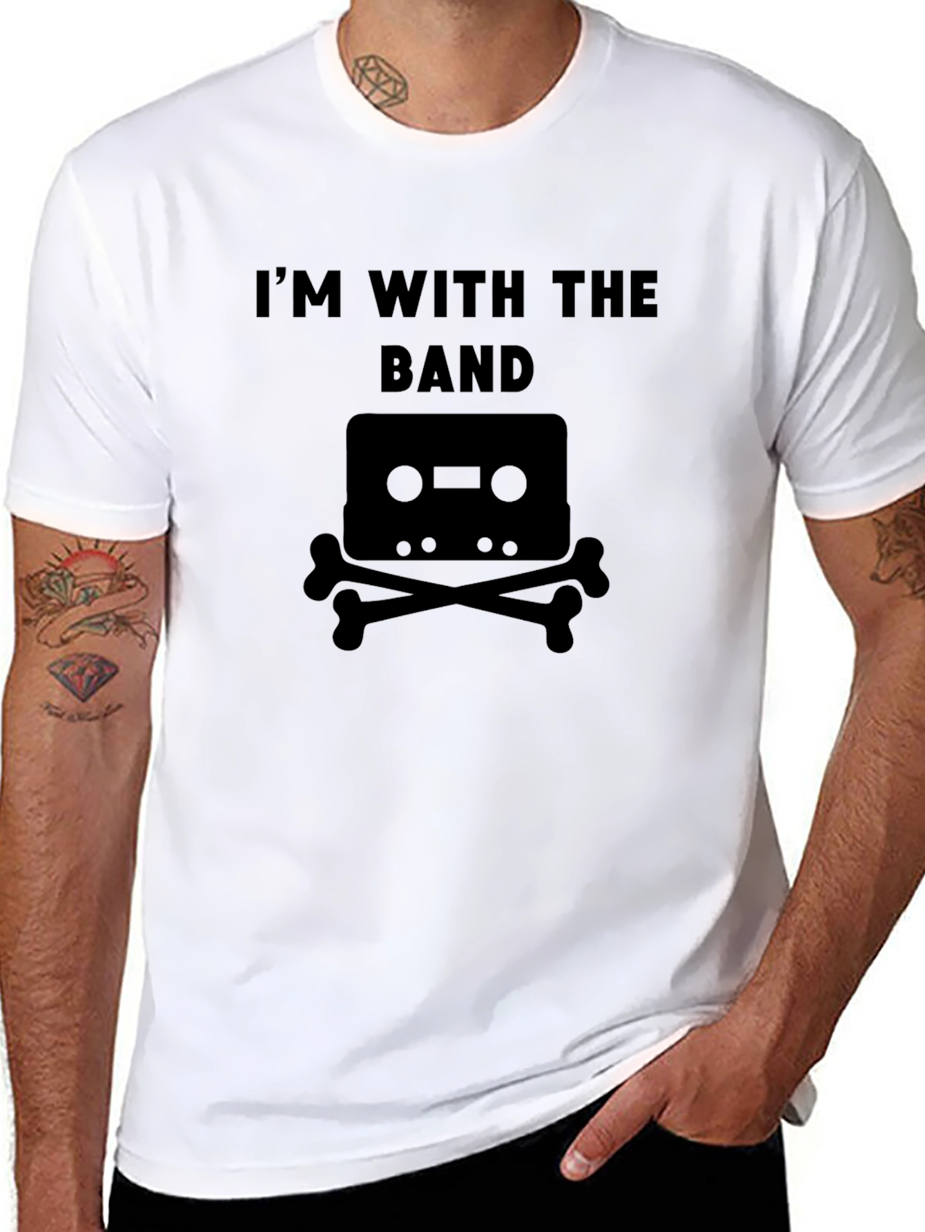 Im With the Band Cassette Bones Graphic Tee