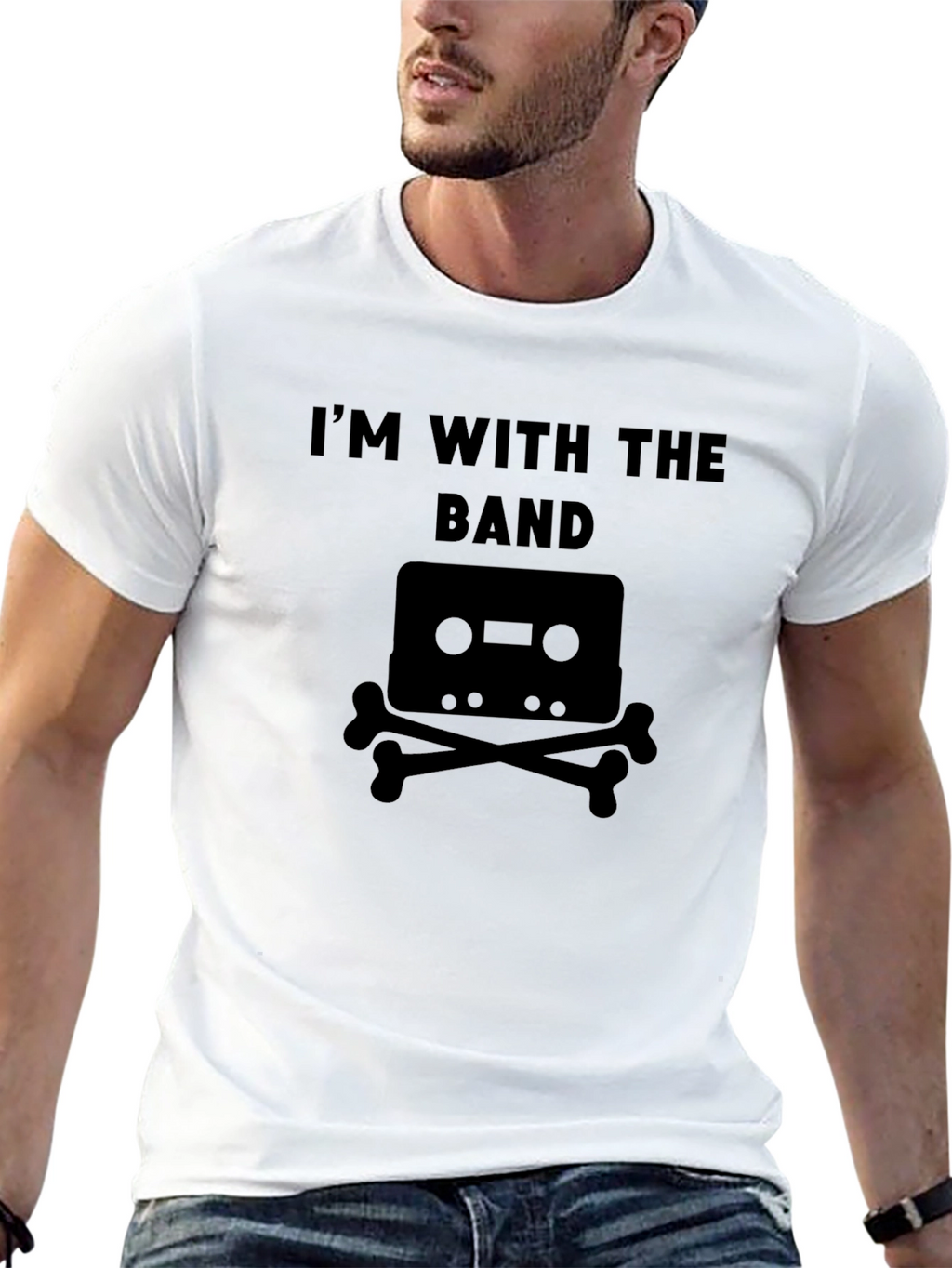 Im With the Band Cassette Bones Graphic Tee