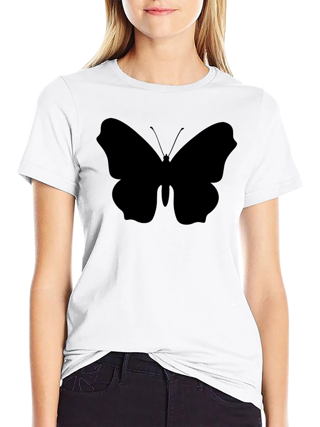 Butterfly Silhouette Black T-Shirt