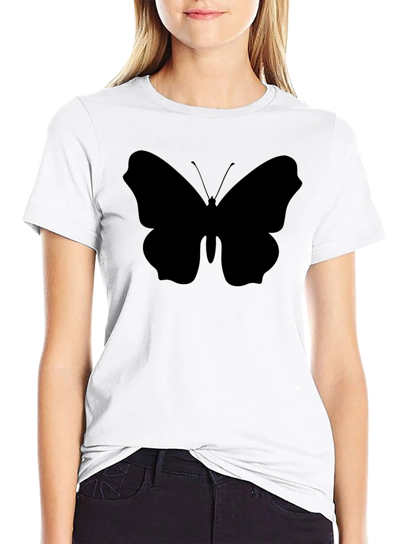 Butterfly Silhouette Black T-Shirt