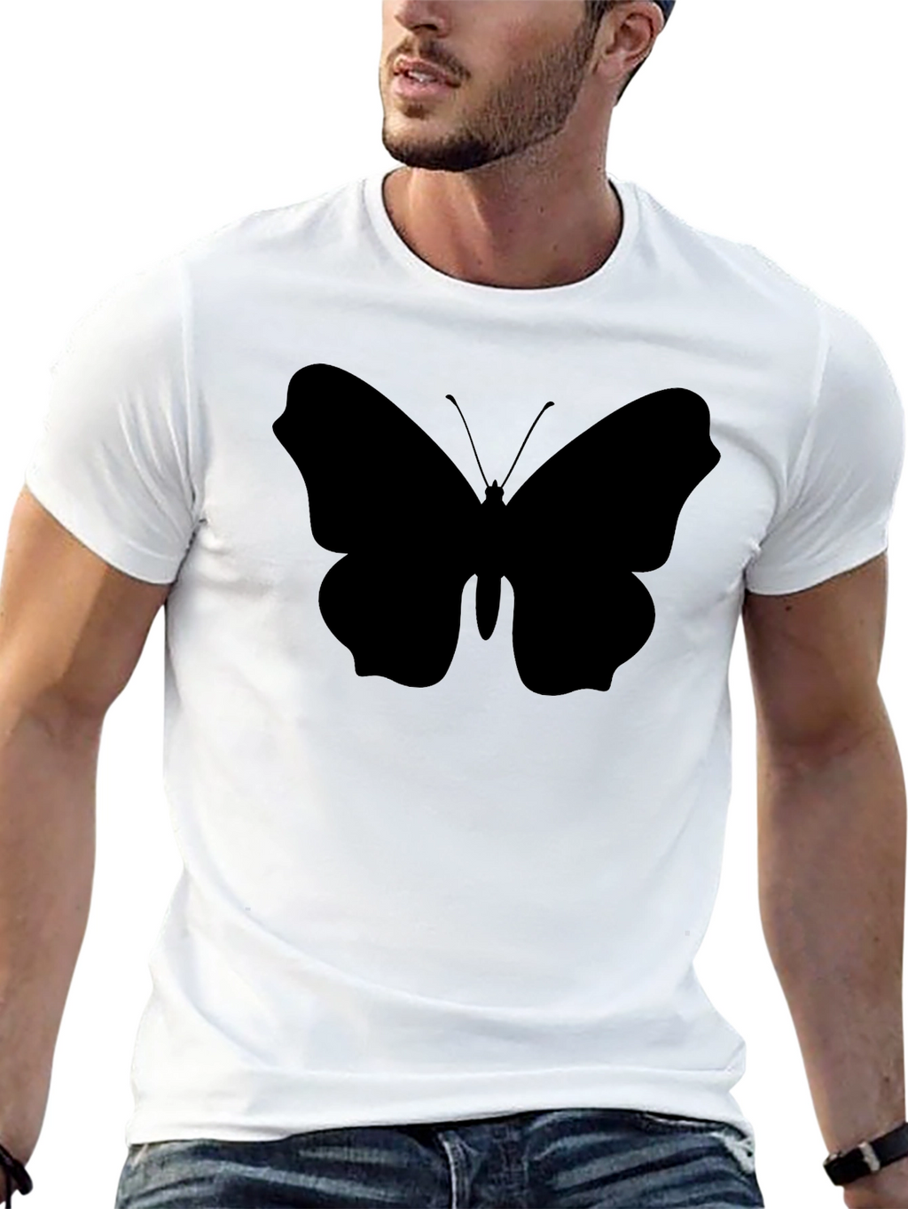 Butterfly Silhouette Black T-Shirt