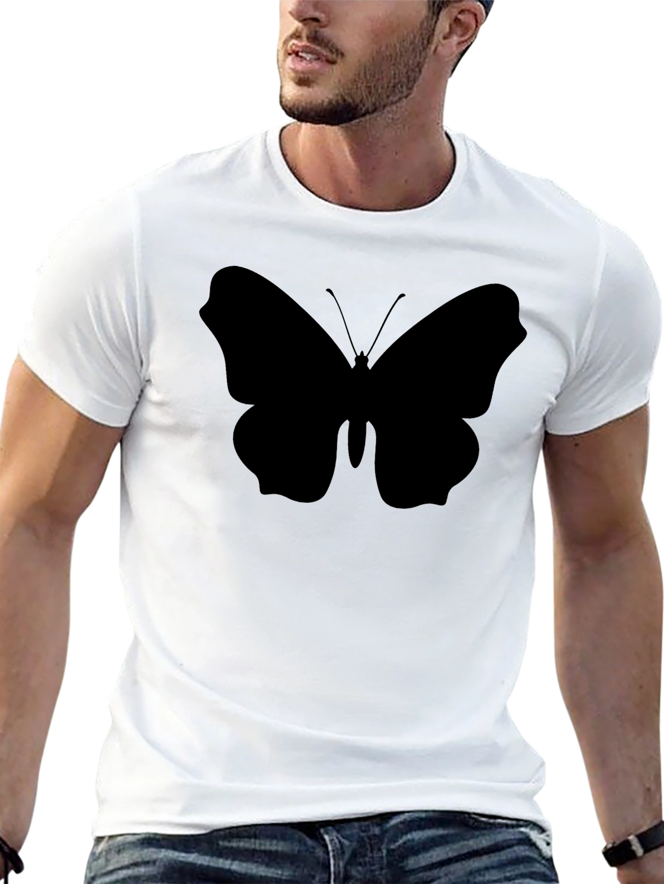 Butterfly Silhouette Black T-Shirt
