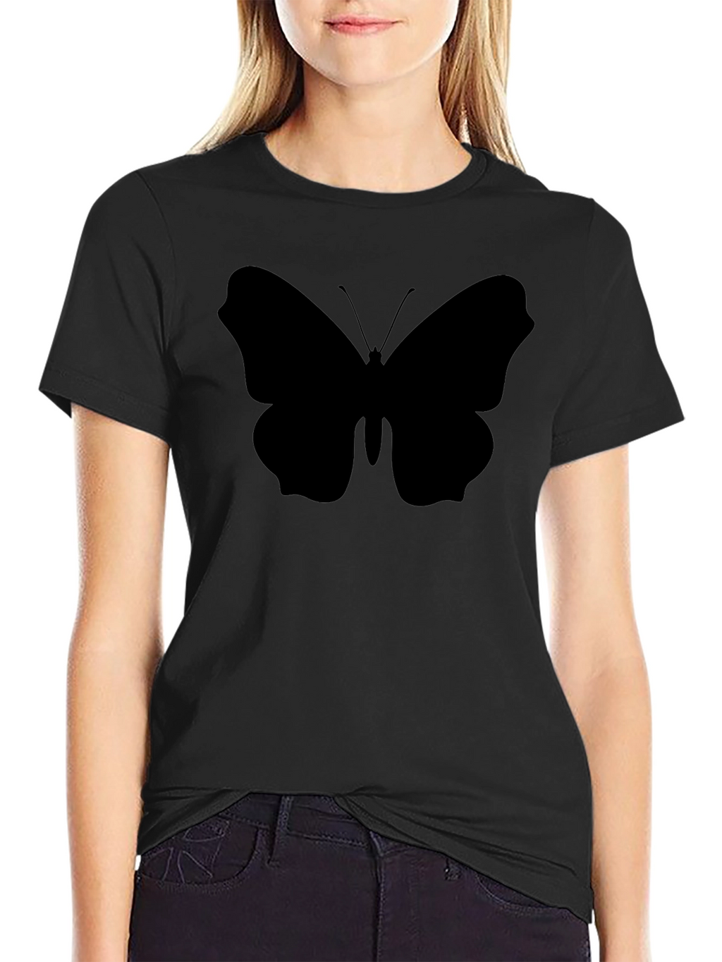 Butterfly Silhouette Black T-Shirt