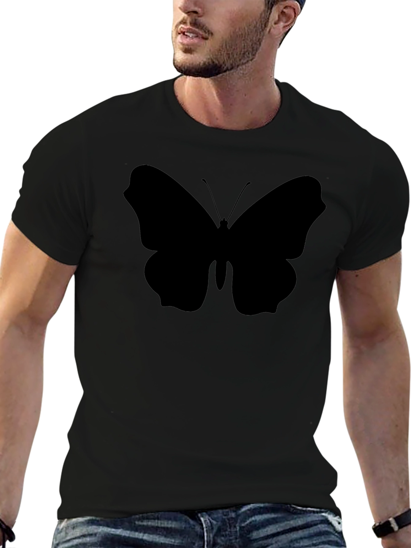 Butterfly Silhouette Black T-Shirt