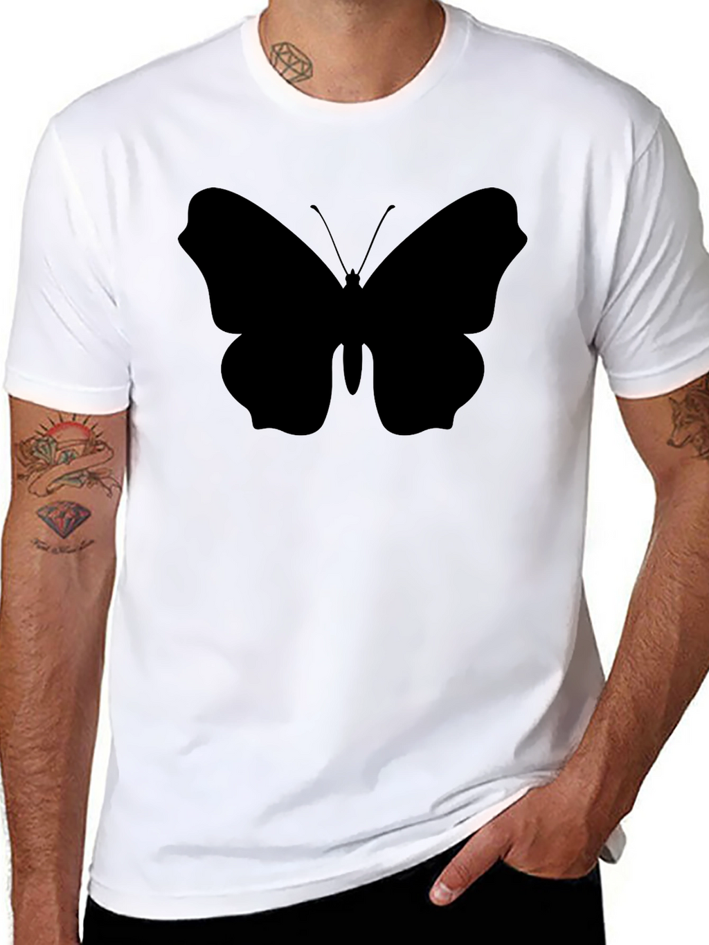 Butterfly Silhouette Black T-Shirt