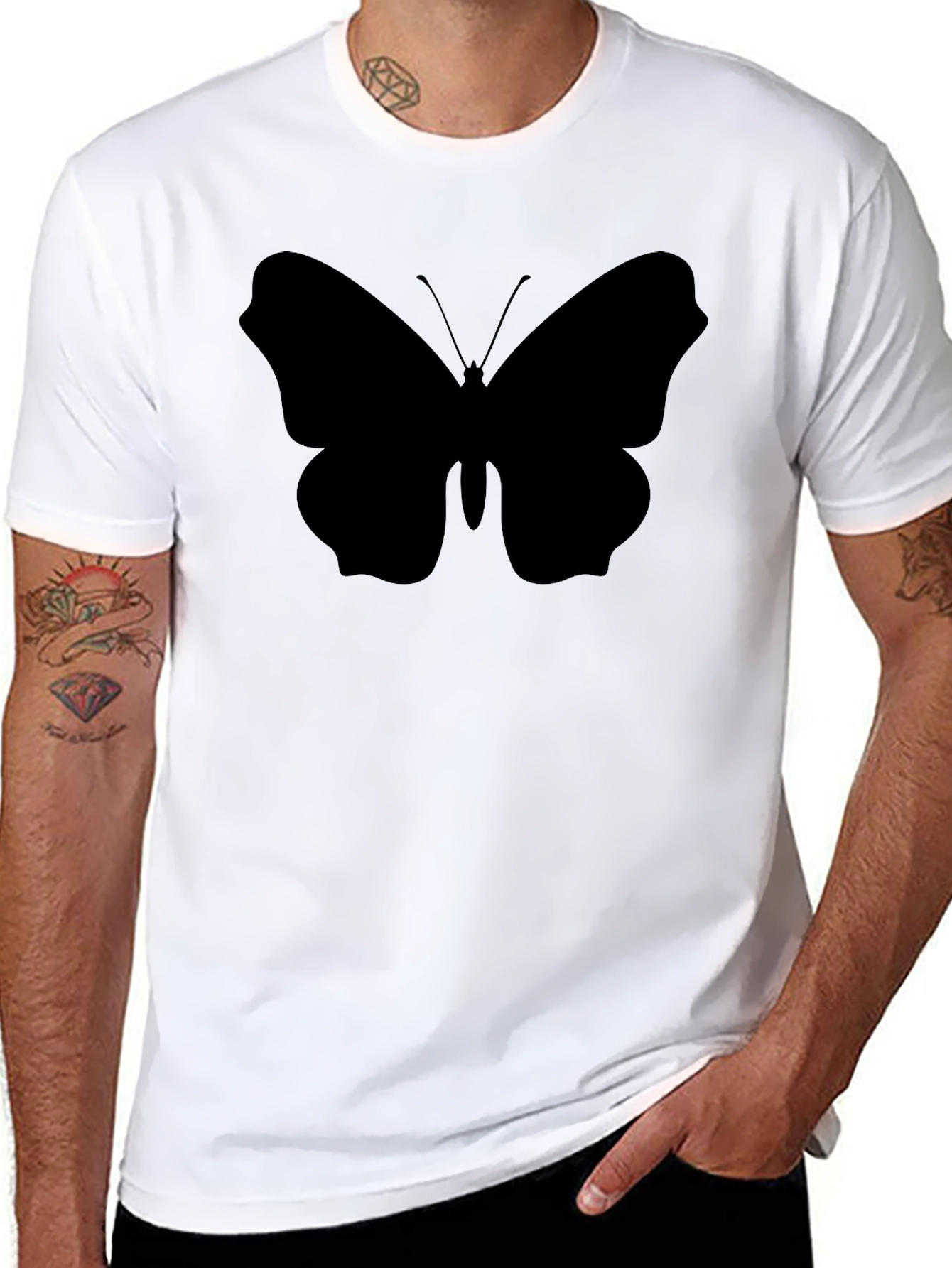 Butterfly Silhouette Black T-Shirt