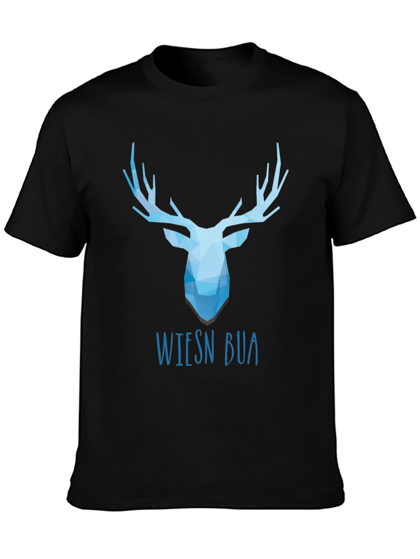 Geometric Stag Tee - Wiesn Bua Black T-Shirt