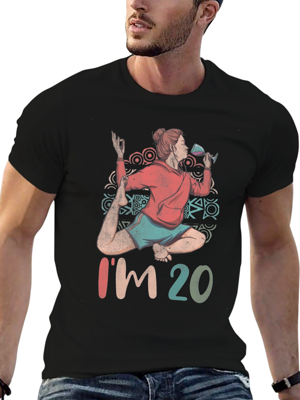 Yoga & Wine T-Shirt - Im 20 Design