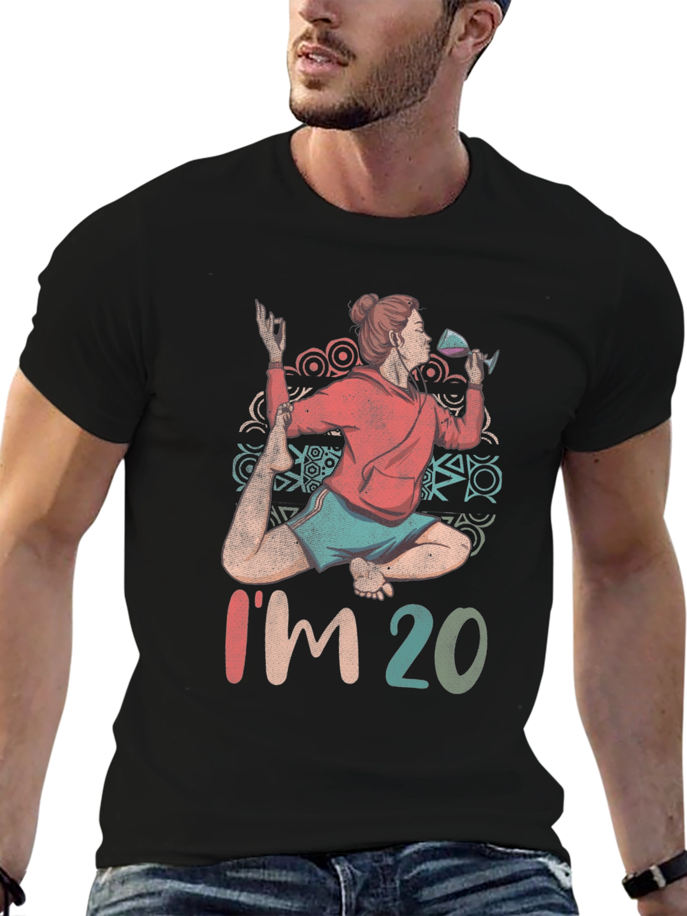 Yoga & Wine T-Shirt - Im 20 Design