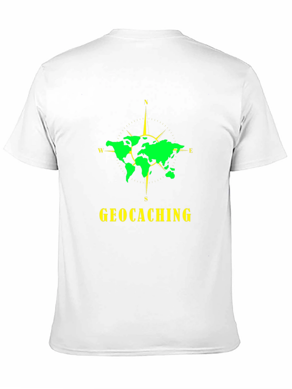 Geocaching World Map Compass Black T-Shirt