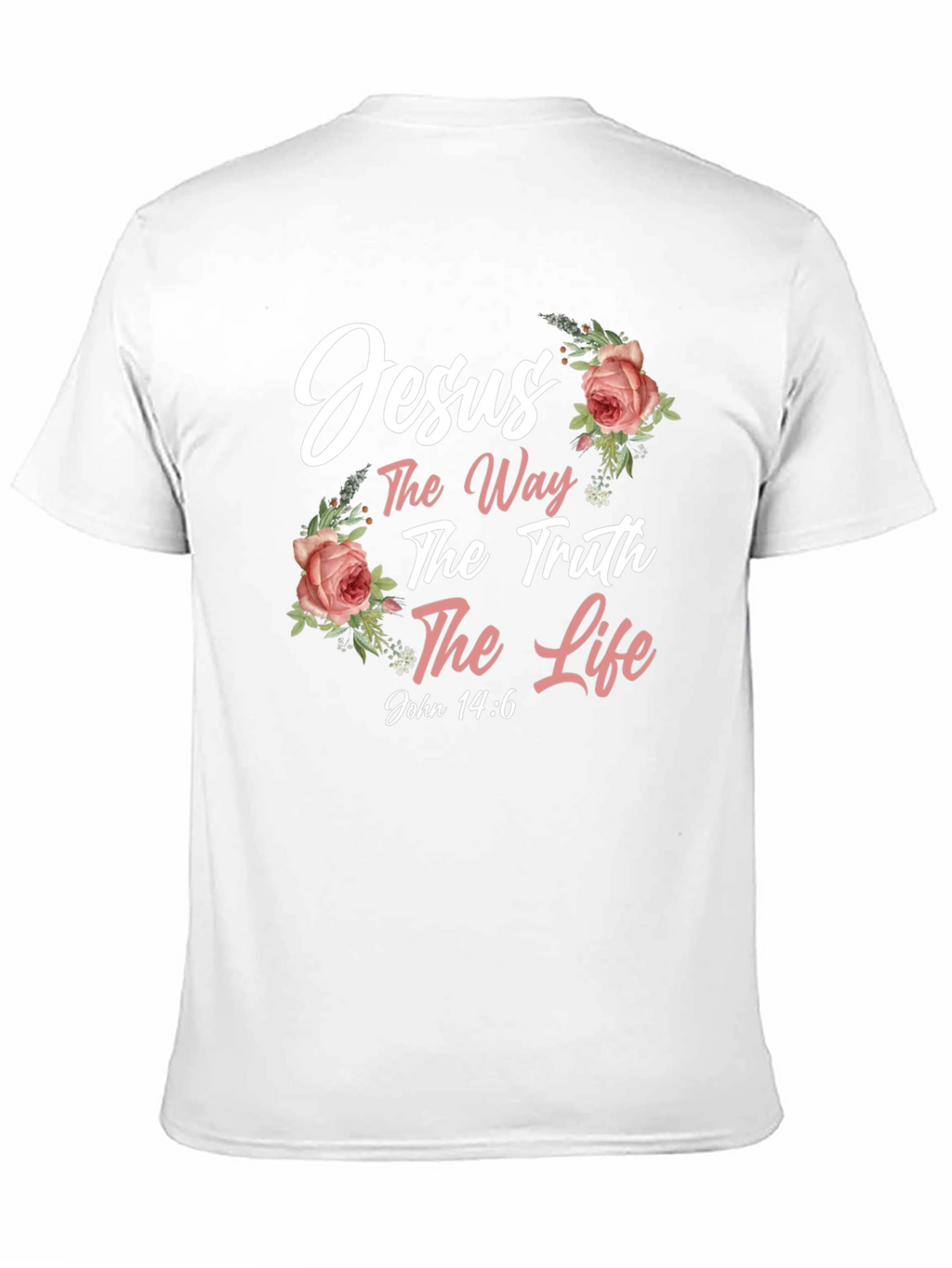 Jesus The Way Truth Life Black Floral T-Shirt