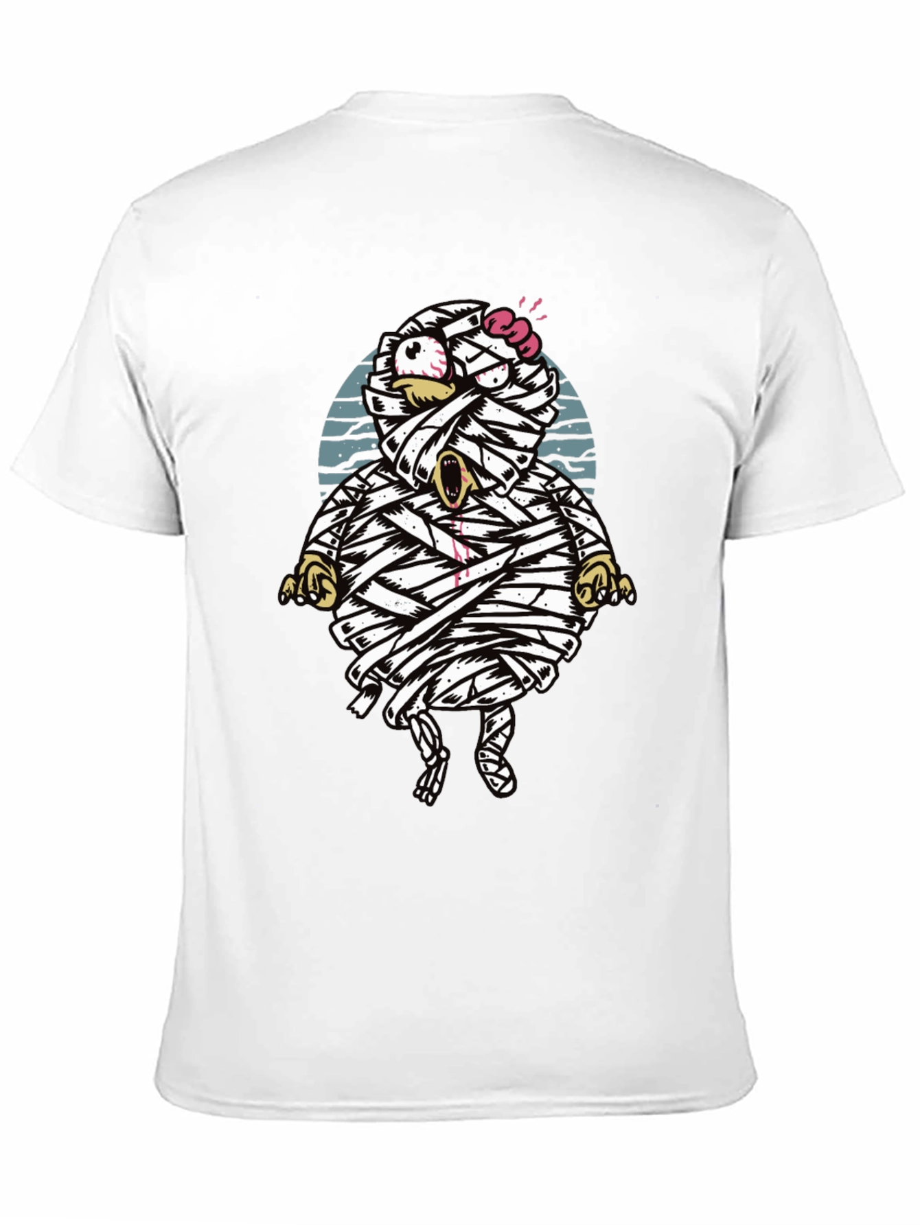 Cartoon Mummy Graphic T-Shirt - Halloween Style