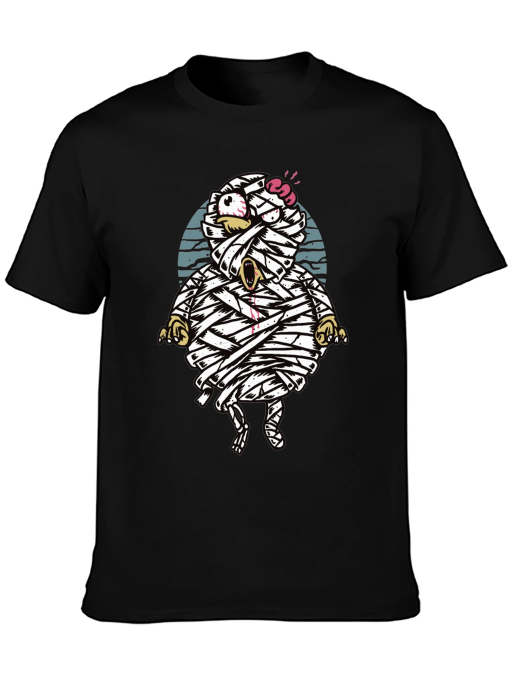 Cartoon Mummy Graphic T-Shirt - Halloween Style