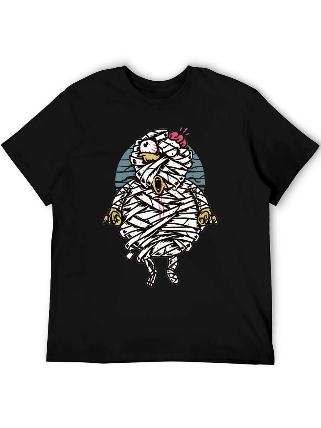 Cartoon Mummy Graphic T-Shirt - Halloween Style