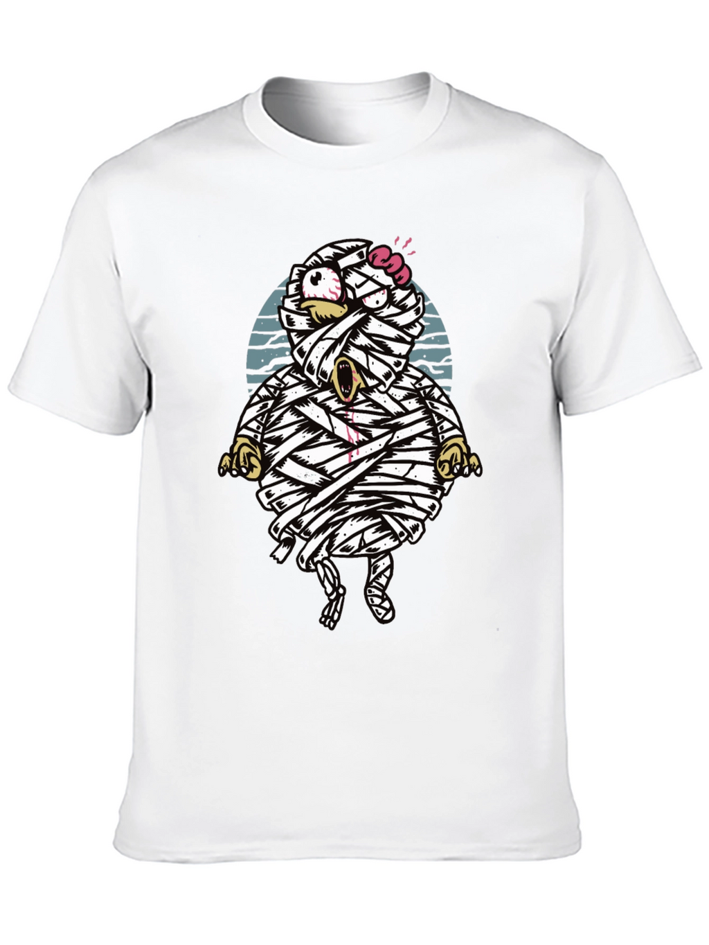 Cartoon Mummy Graphic T-Shirt - Halloween Style