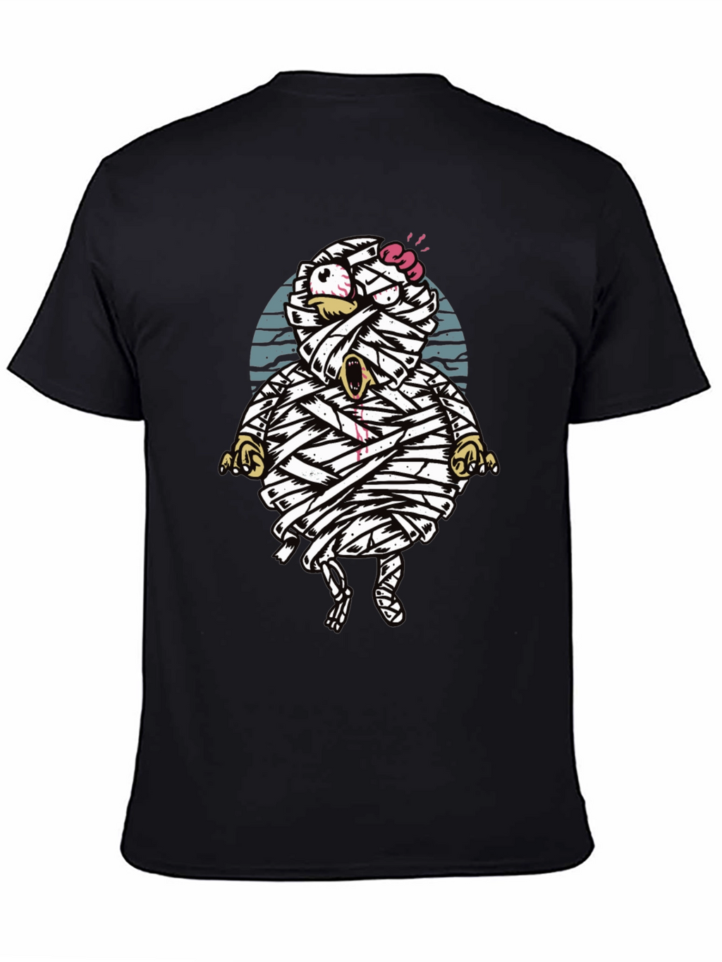 Cartoon Mummy Graphic T-Shirt - Halloween Style