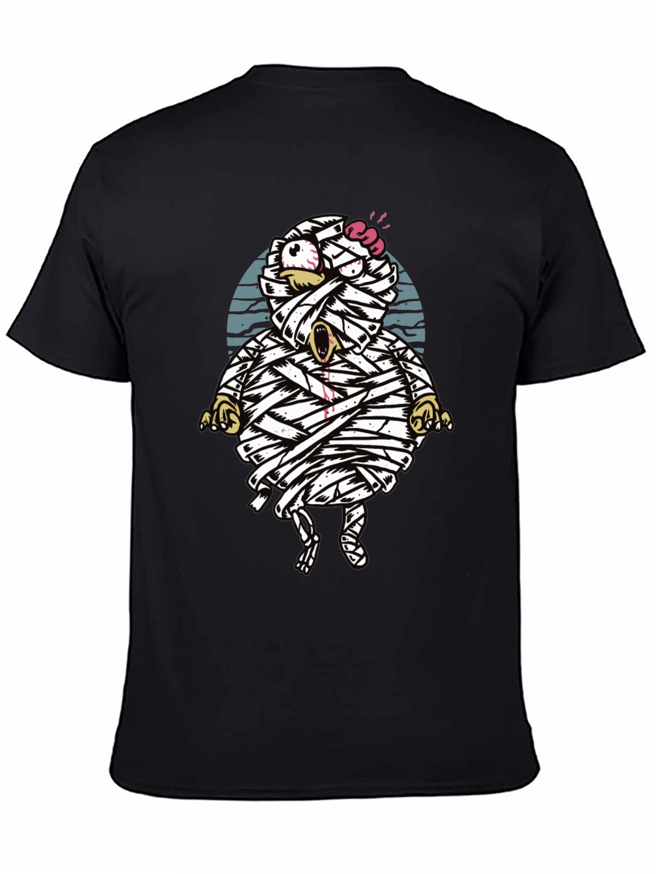 Cartoon Mummy Graphic T-Shirt - Halloween Style