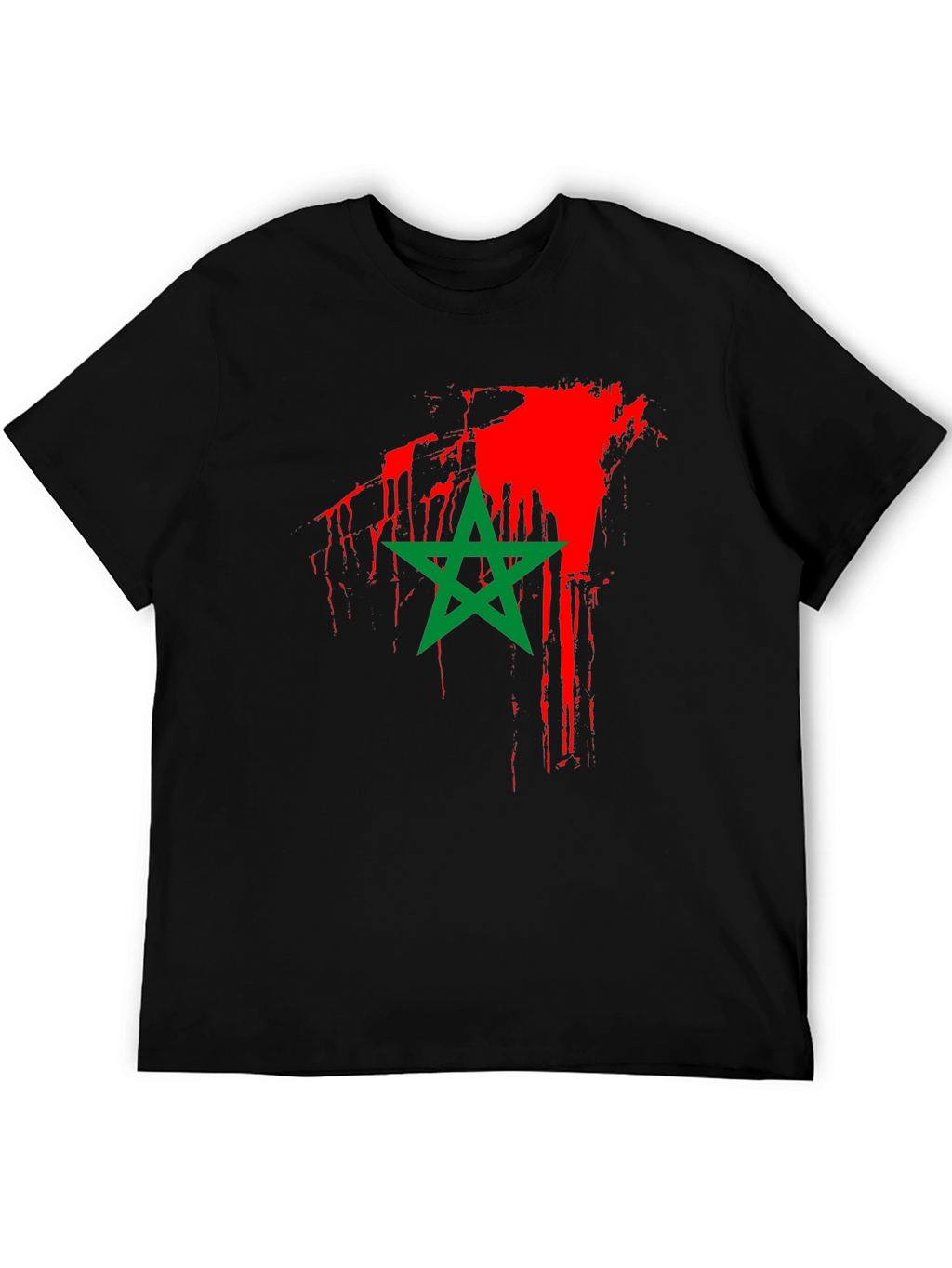 Moroccan Flag T-Shirt - Black Cotton Tee