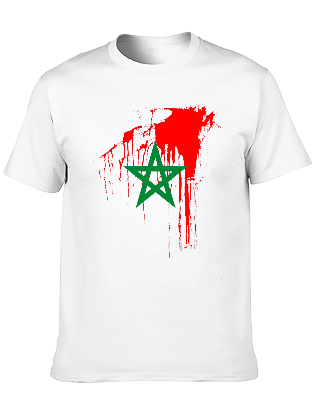 Moroccan Flag T-Shirt - Black Cotton Tee