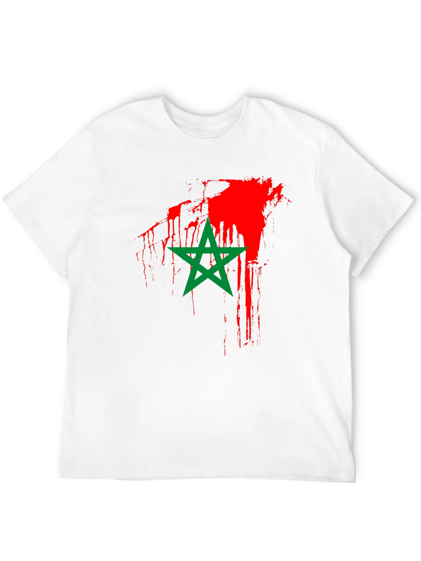 Moroccan Flag T-Shirt - Black Cotton Tee