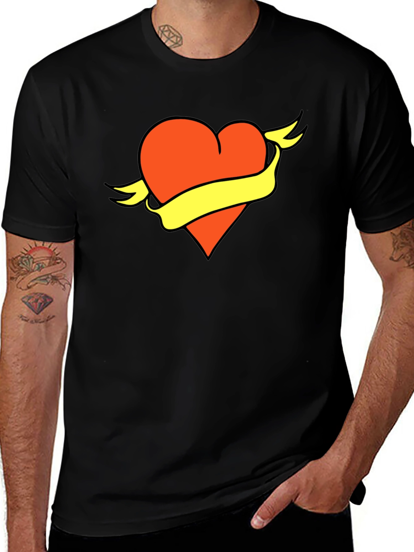 Heart & Banner Graphic Tee - Bold Design Soft Fabric