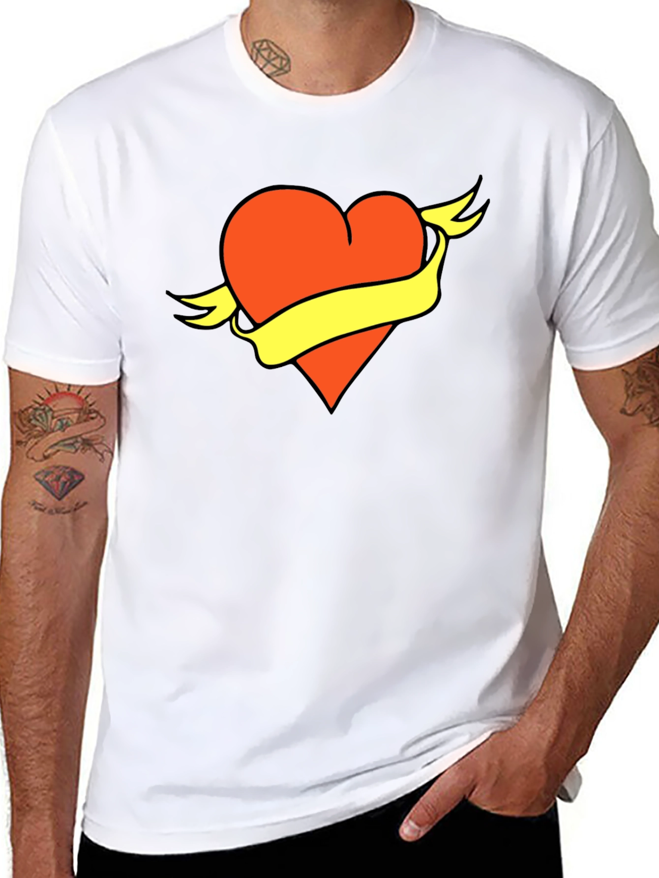 Heart & Banner Graphic Tee - Bold Design Soft Fabric