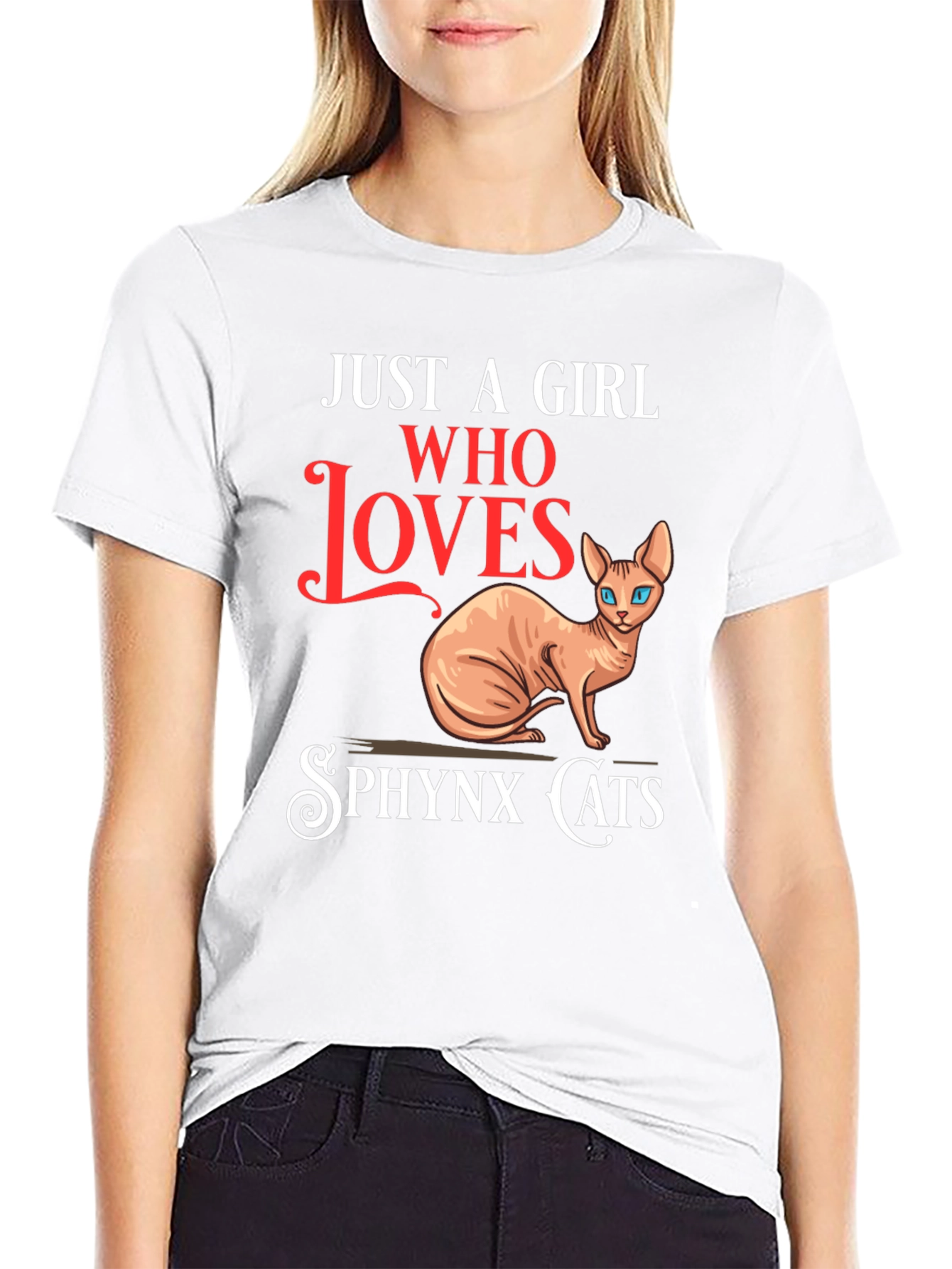 Sphynx Cat Lover T-Shirt - Just a Girl Who Loves Cats
