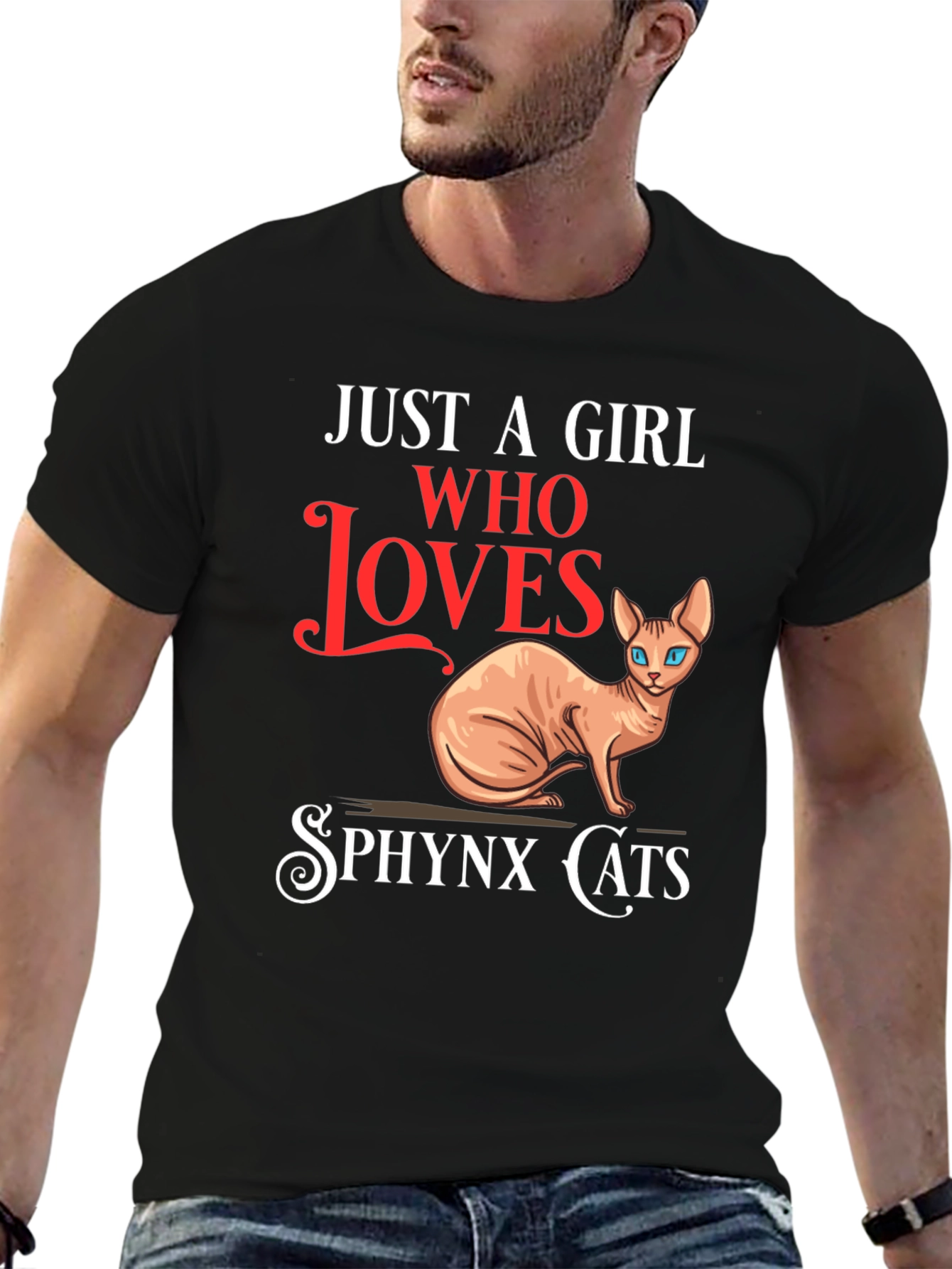 Sphynx Cat Lover T-Shirt - Just a Girl Who Loves Cats